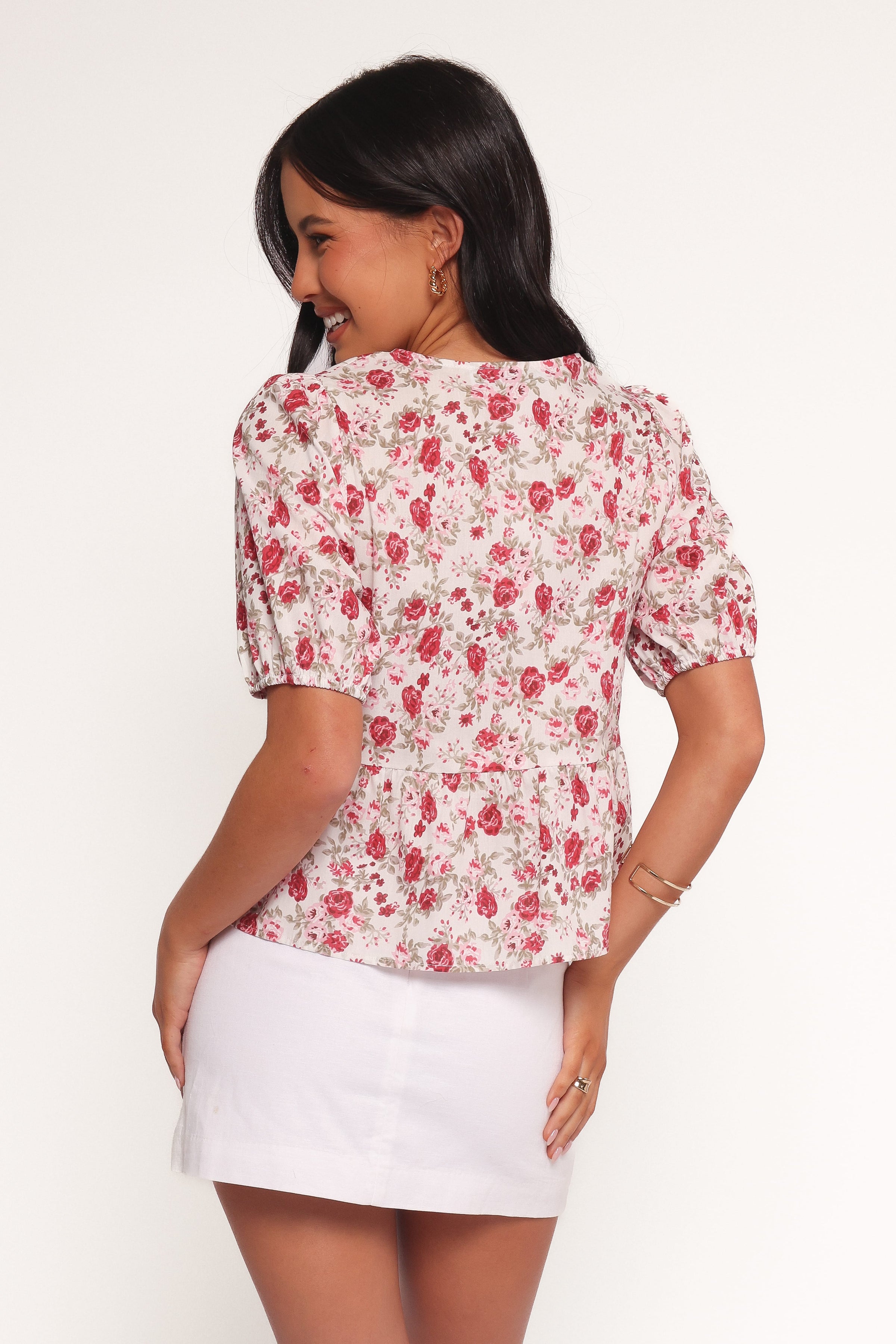 TOPS Tyra Top - Red Floral
