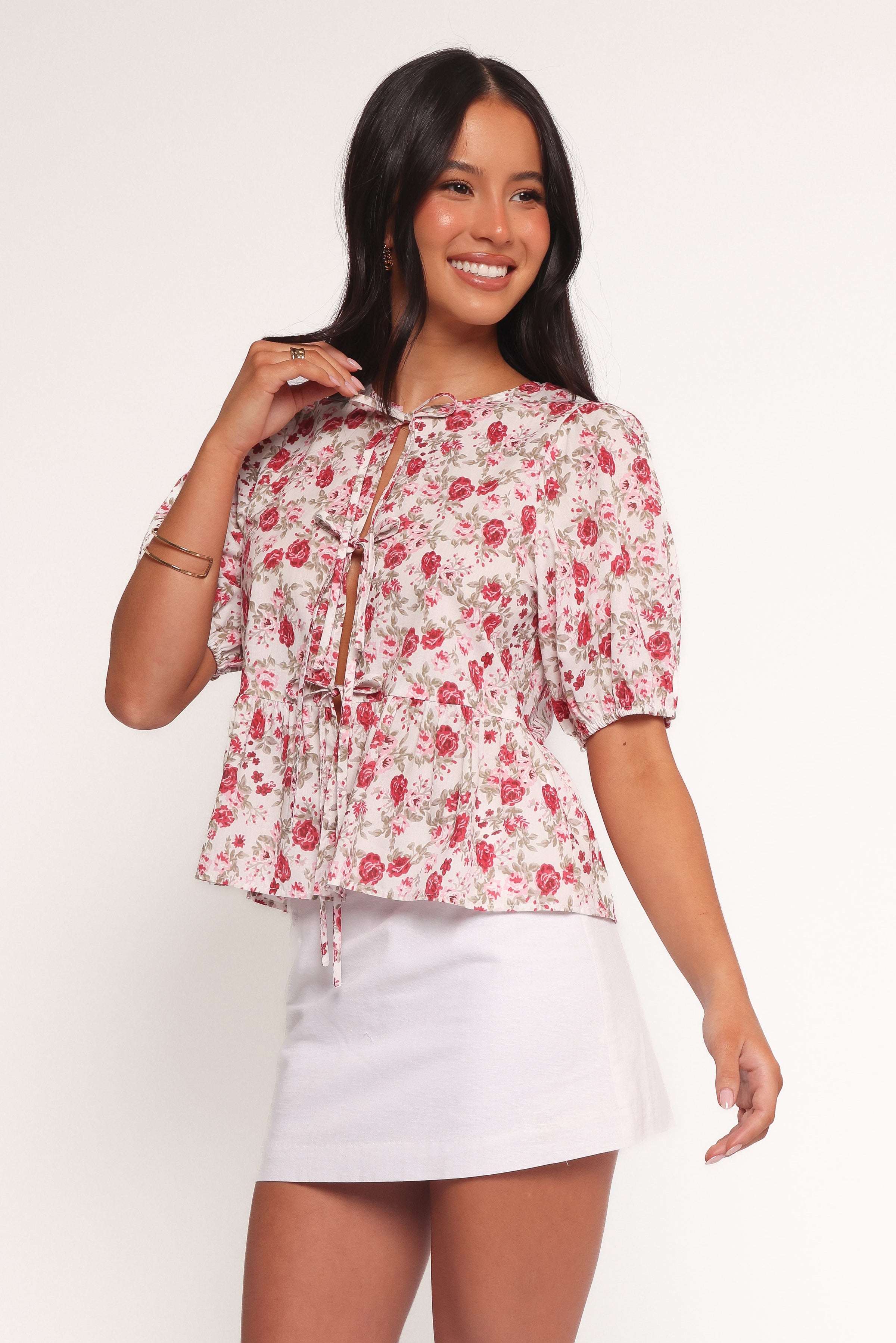 TOPS Tyra Top - Red Floral