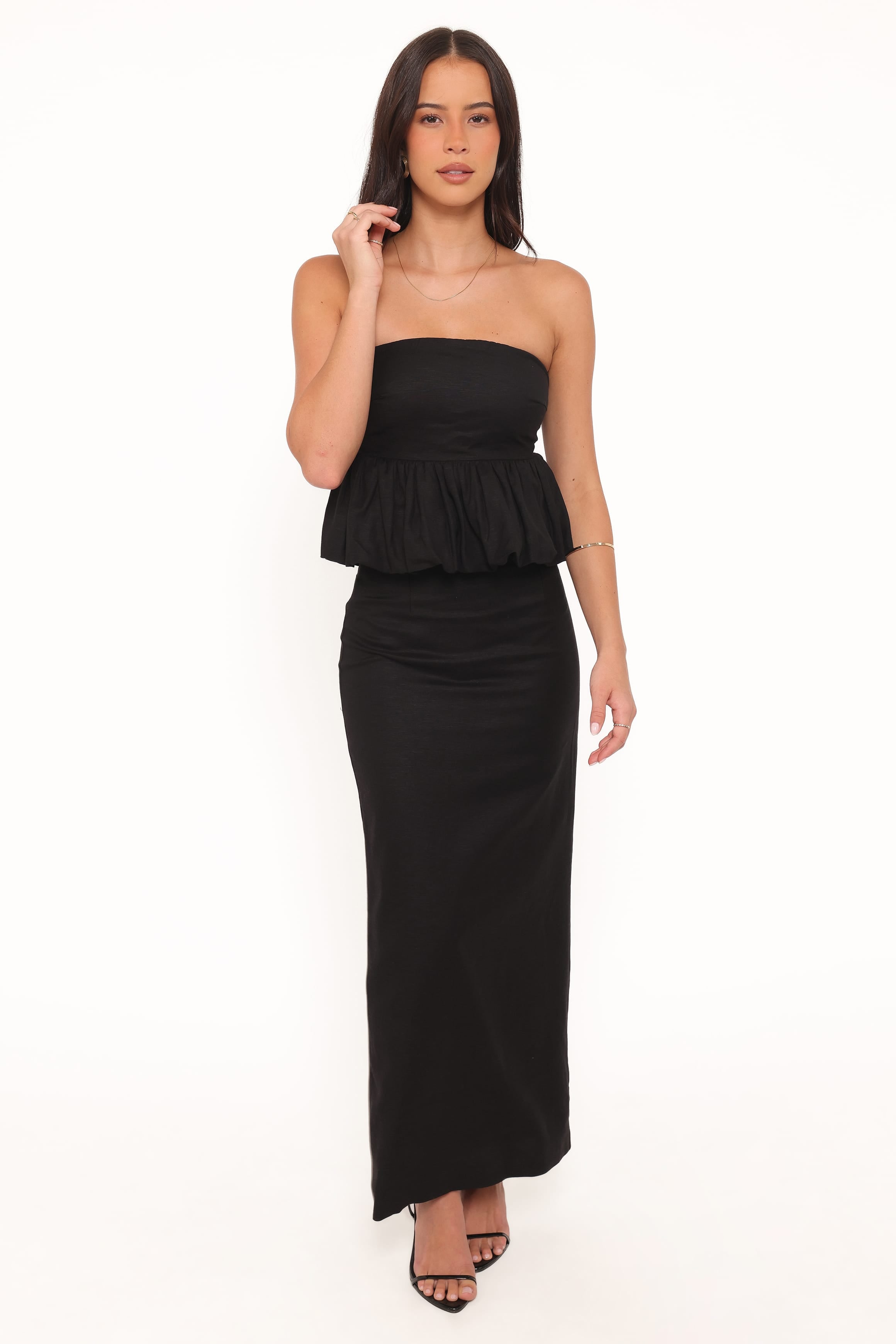 TOPS Ursa Peplum Top - Black