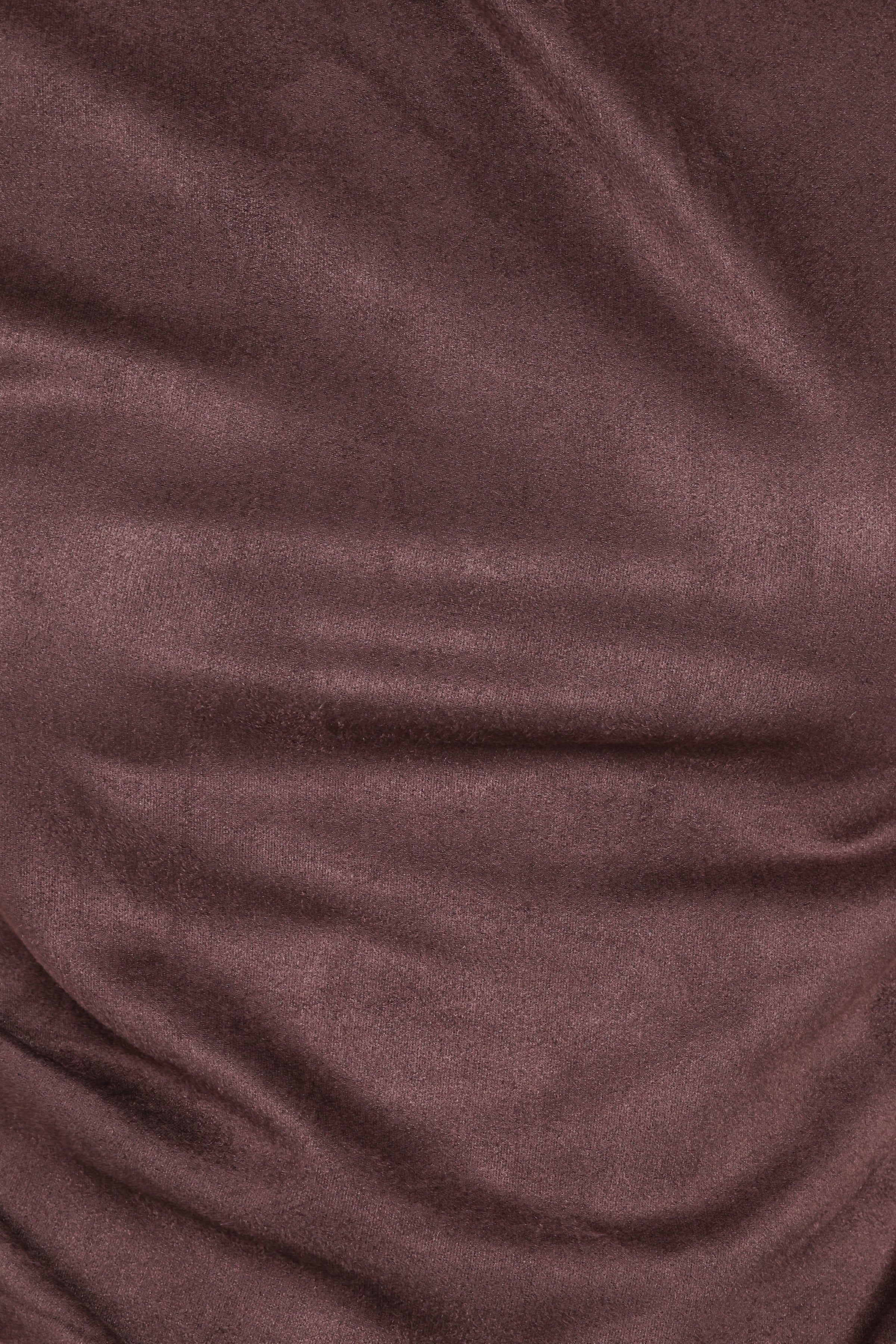 TOPS Vaila Faux Suede Off Shoulder Top - Chocolate