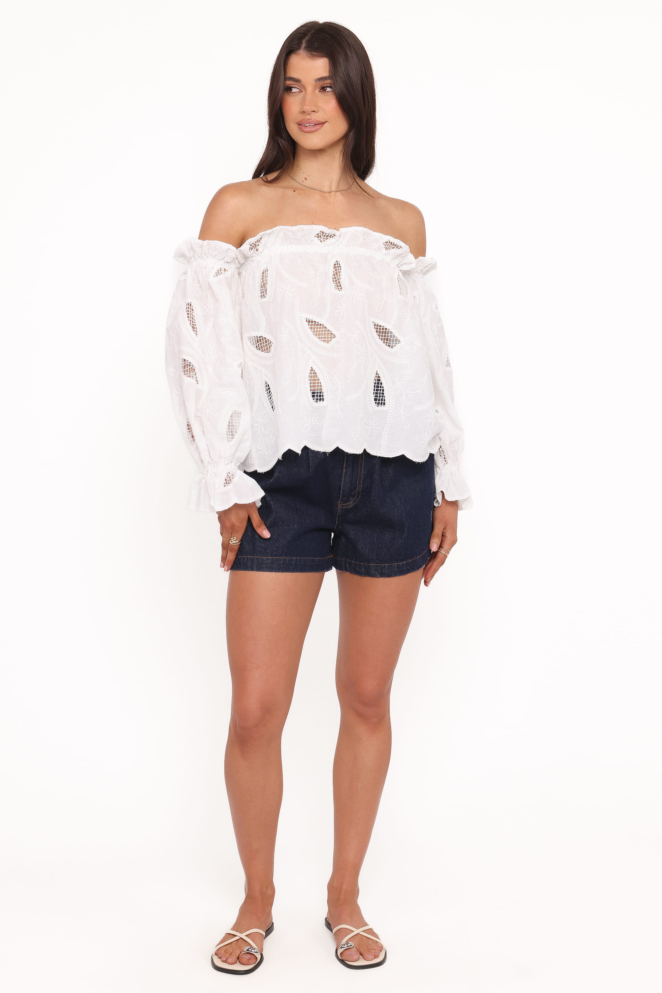 TOPS Warner Off Shoulder Top - White