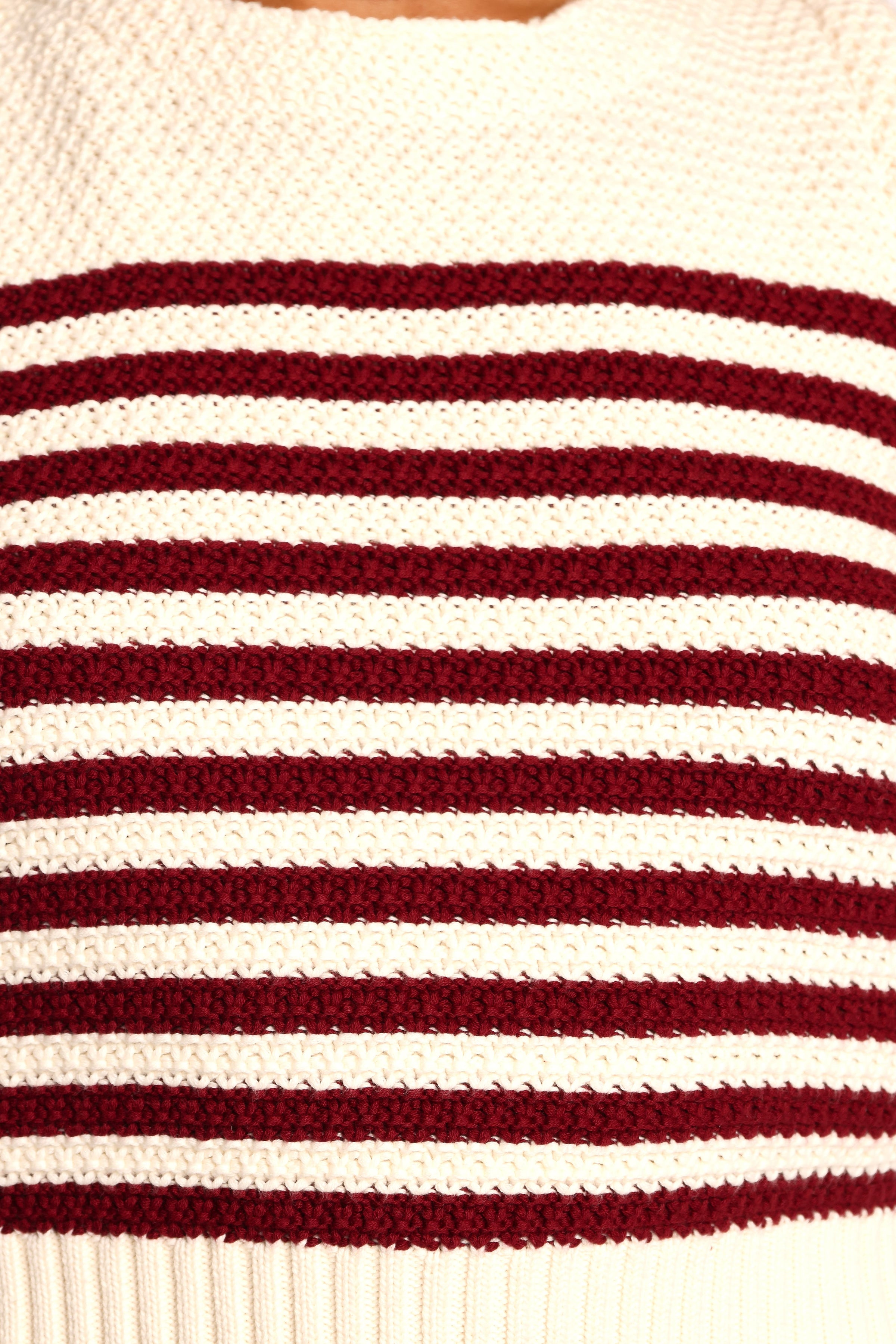 TOPS Wensie Knitted Top - Brown Stripe