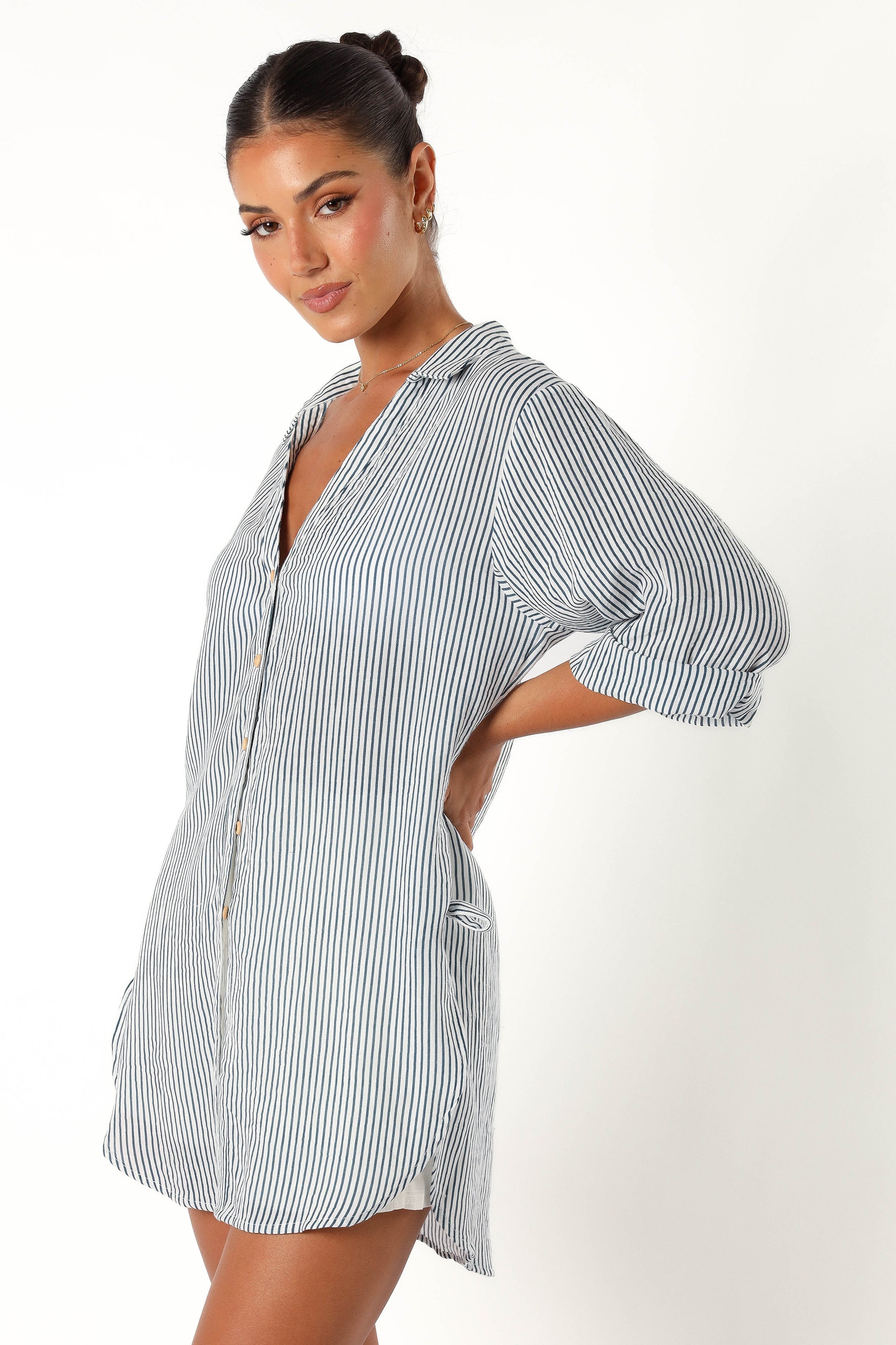 TOPS @Wren Oversized Shirt - Navy