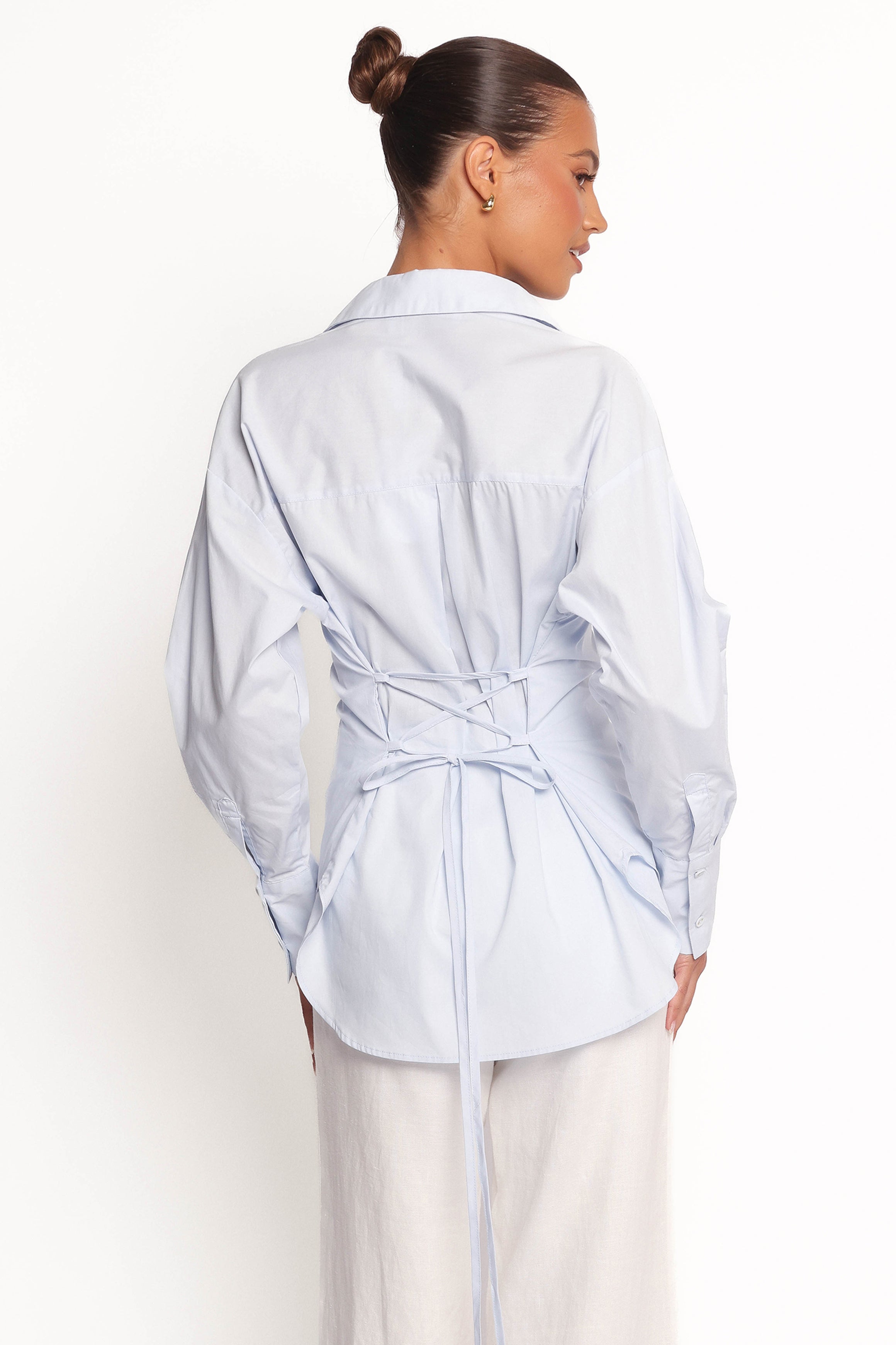 TOPS Yacra Tie Shirt - Pale Blue