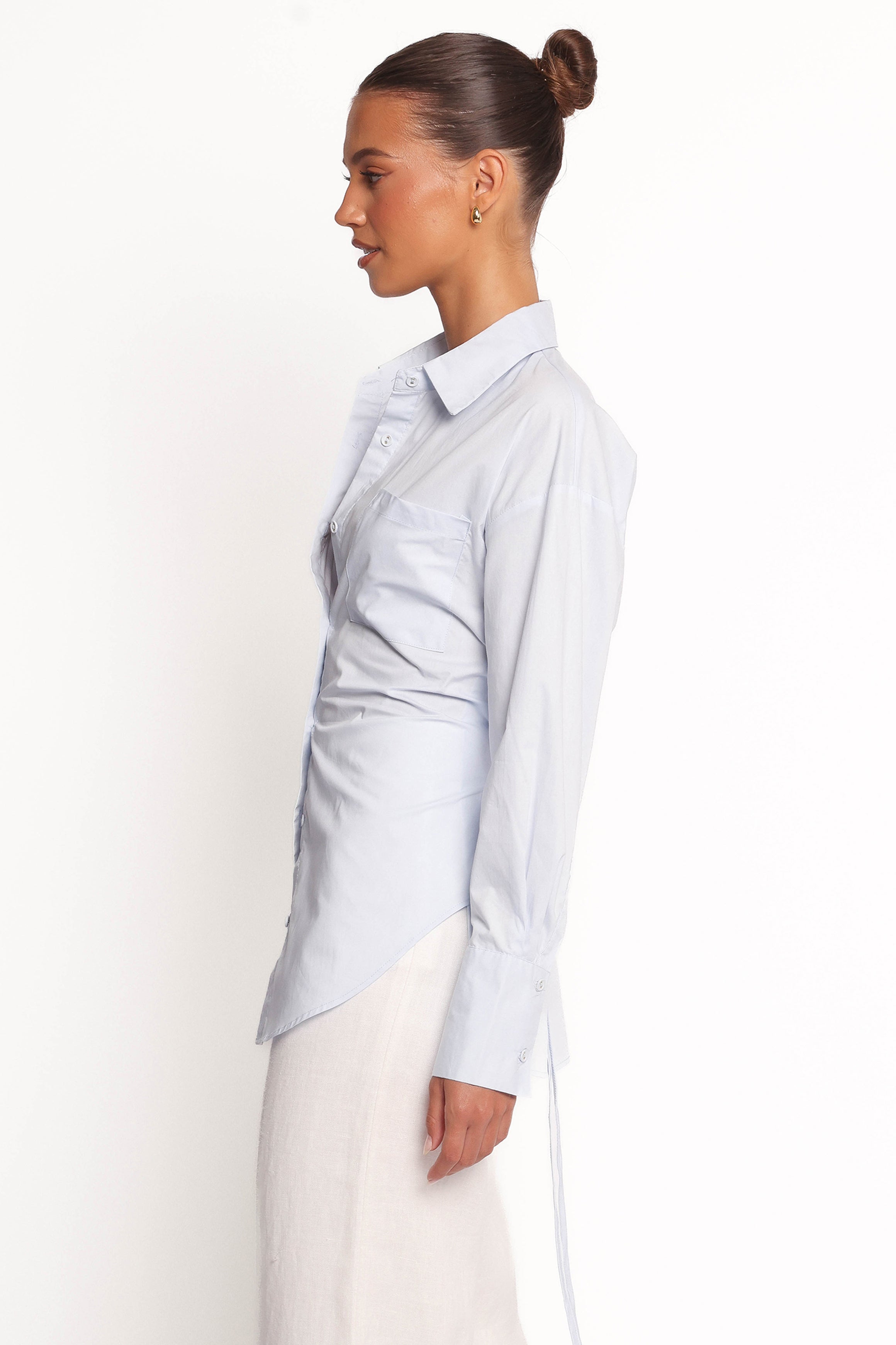 TOPS Yacra Tie Shirt - Pale Blue
