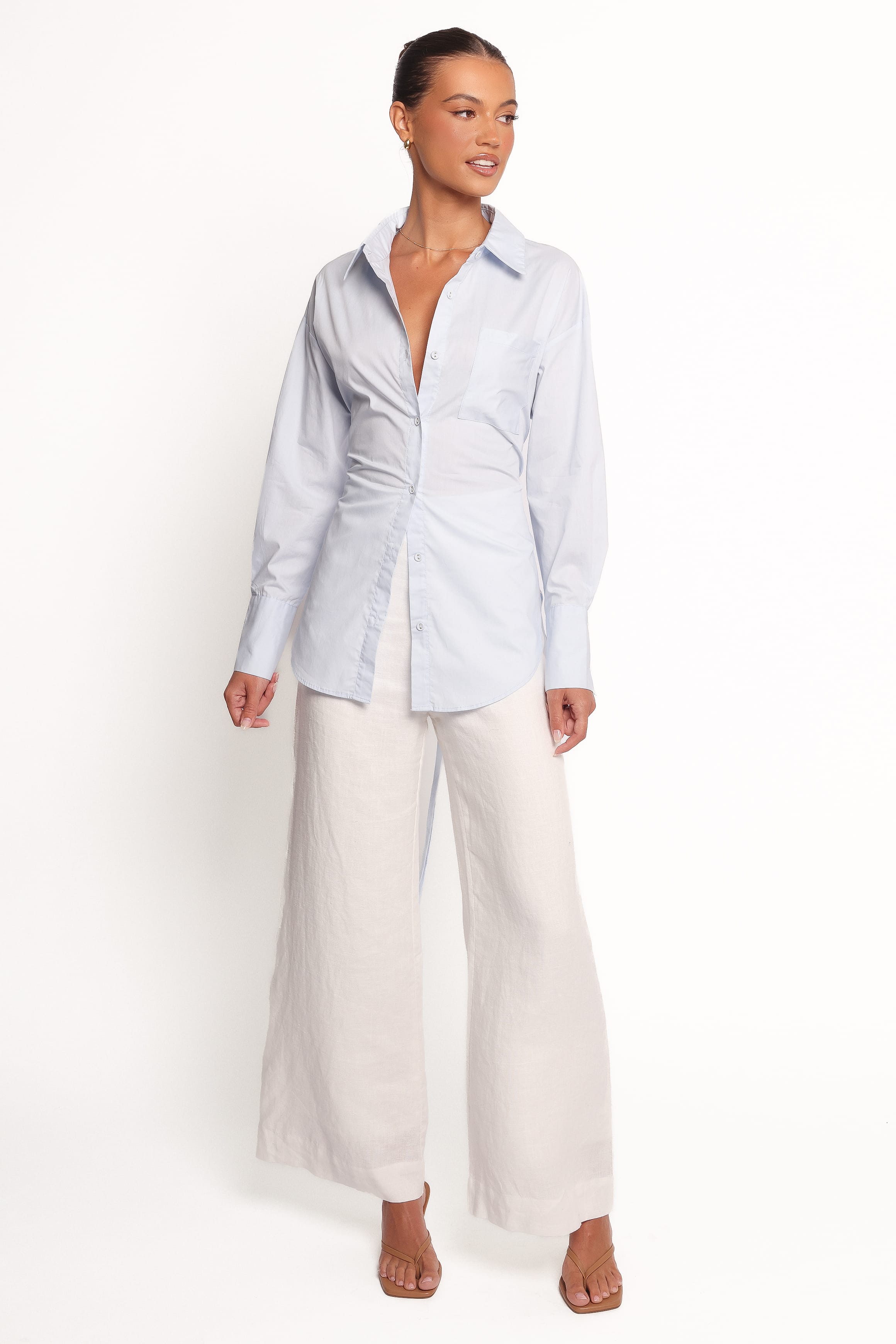 TOPS Yacra Tie Shirt - Pale Blue