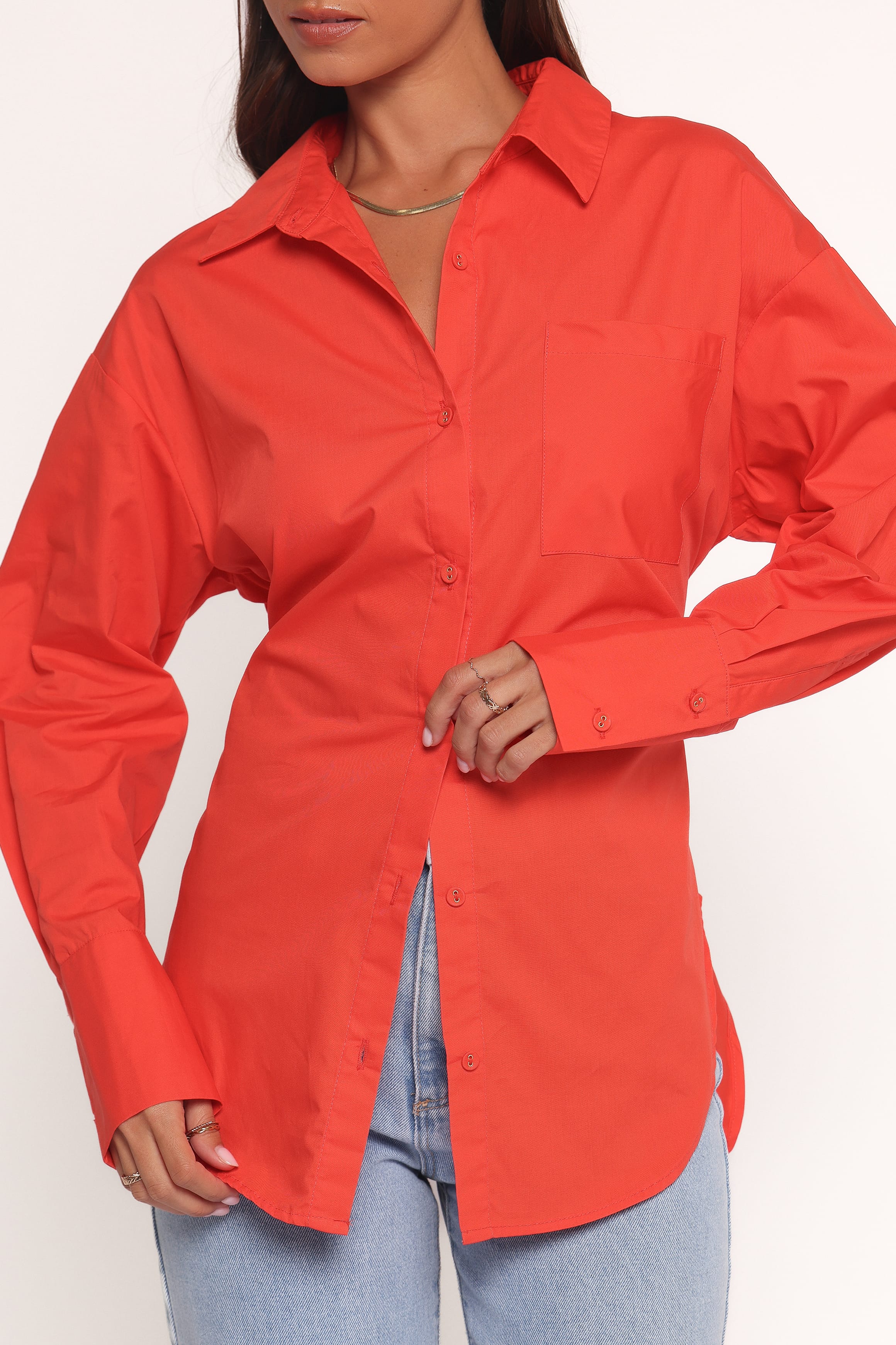 TOPS Yacra Tie Shirt - Red