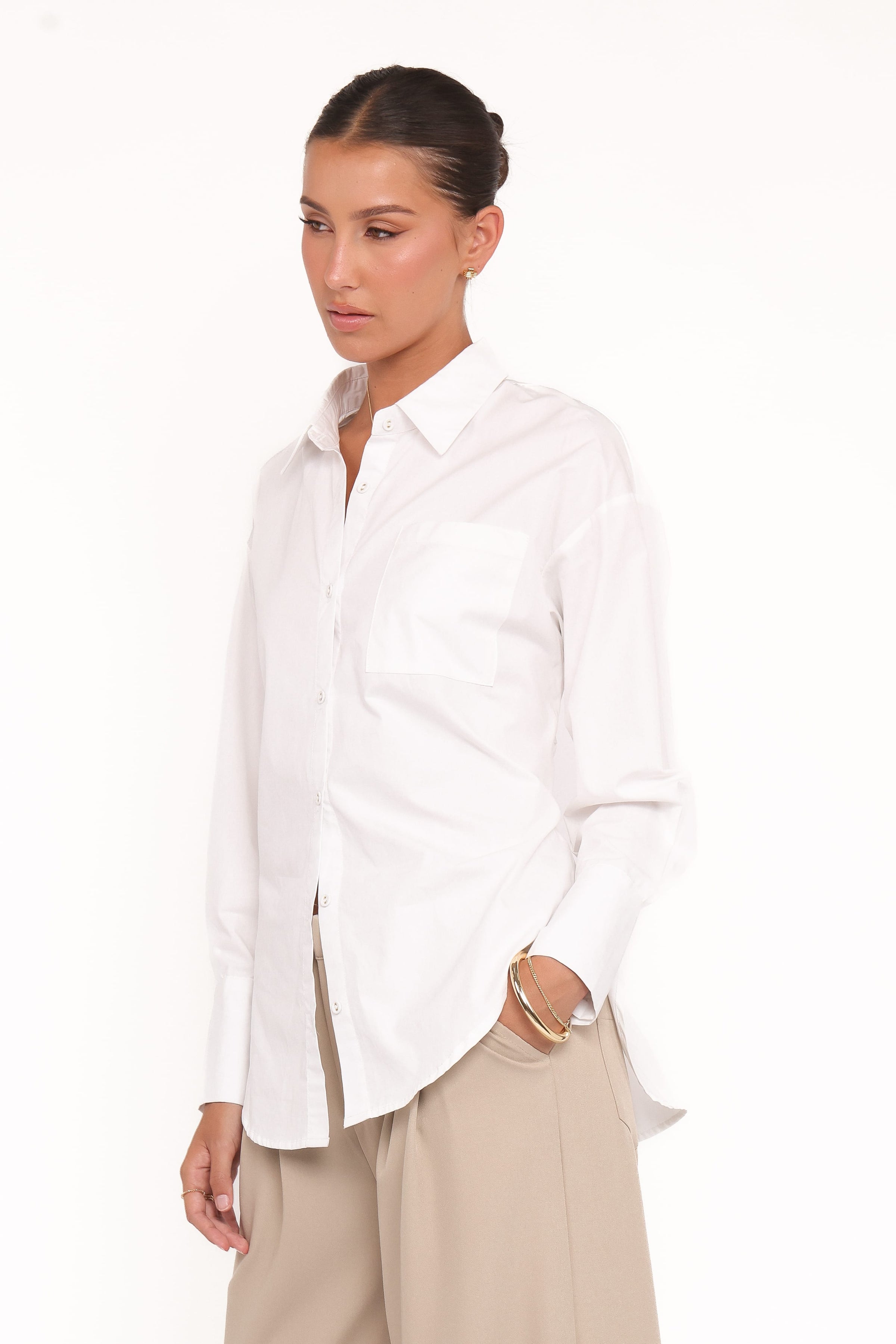 TOPS Yacra Tie Shirt - White
