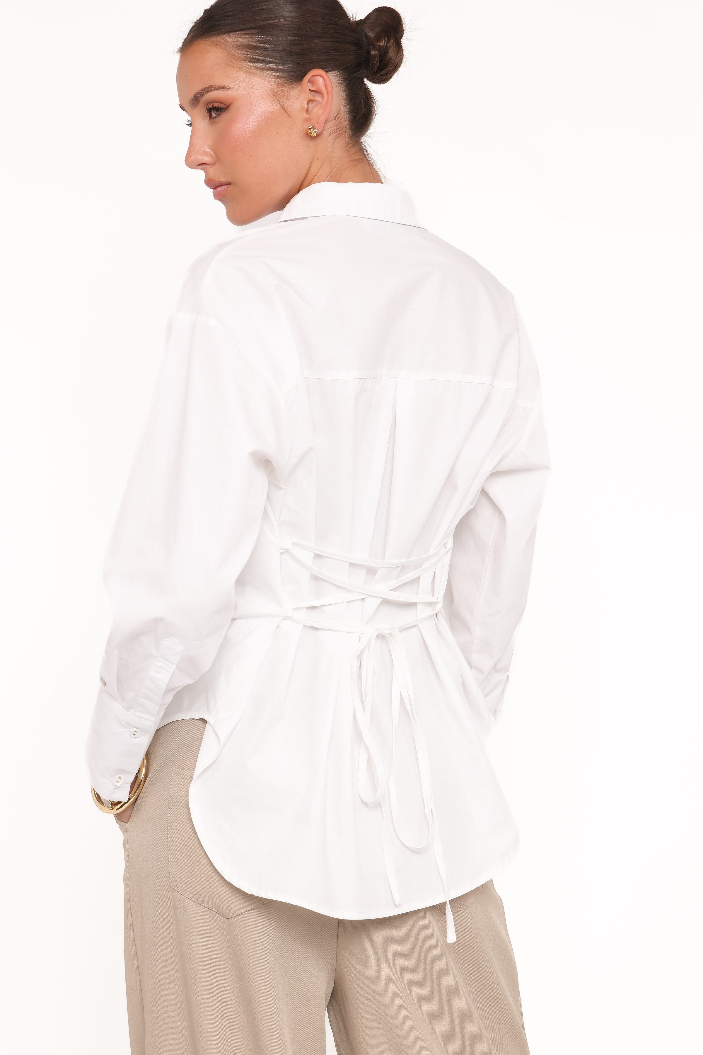 TOPS Yacra Tie Shirt - White