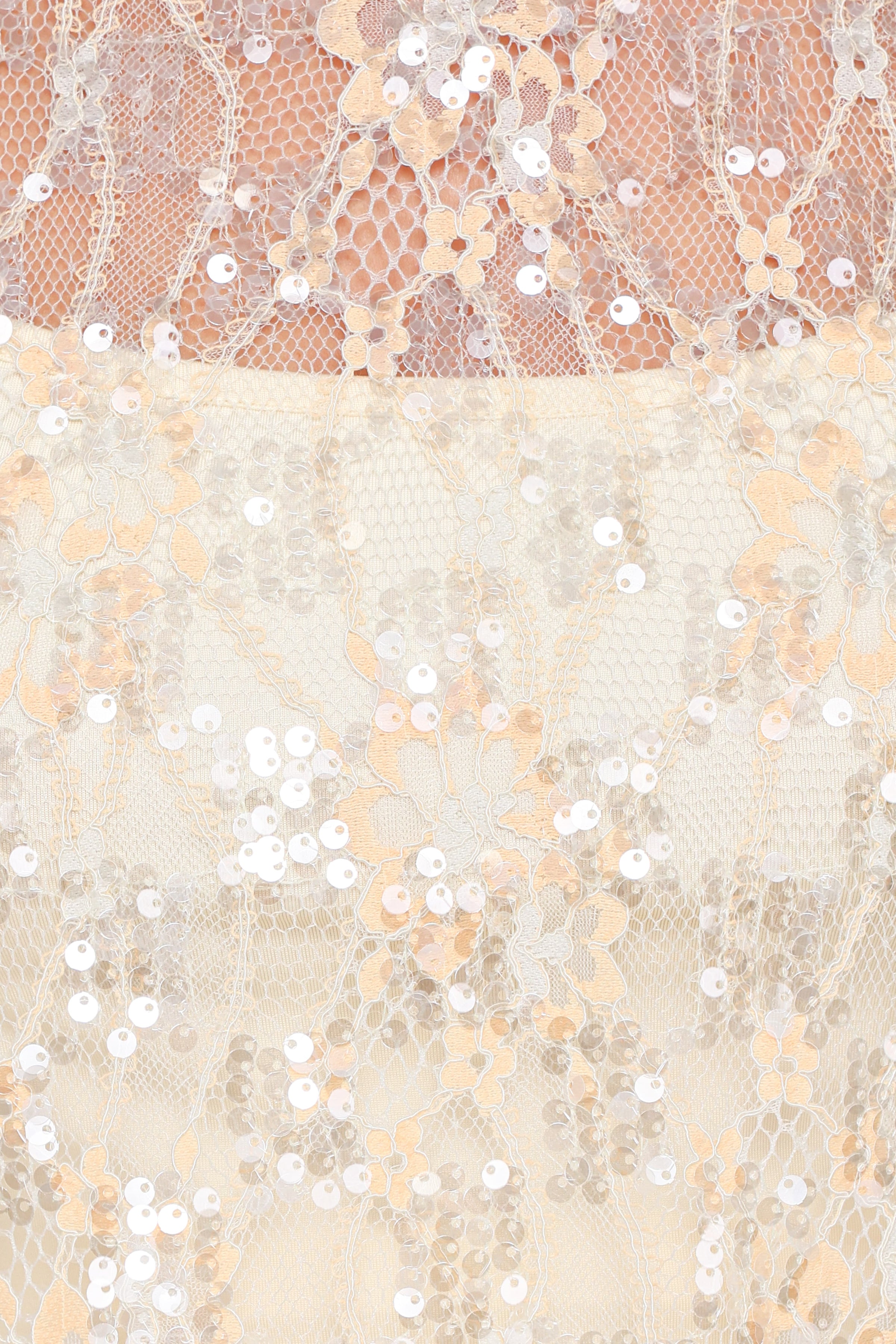 TOPS Yonder Sheer Lace Tee Top - Pale Yellow