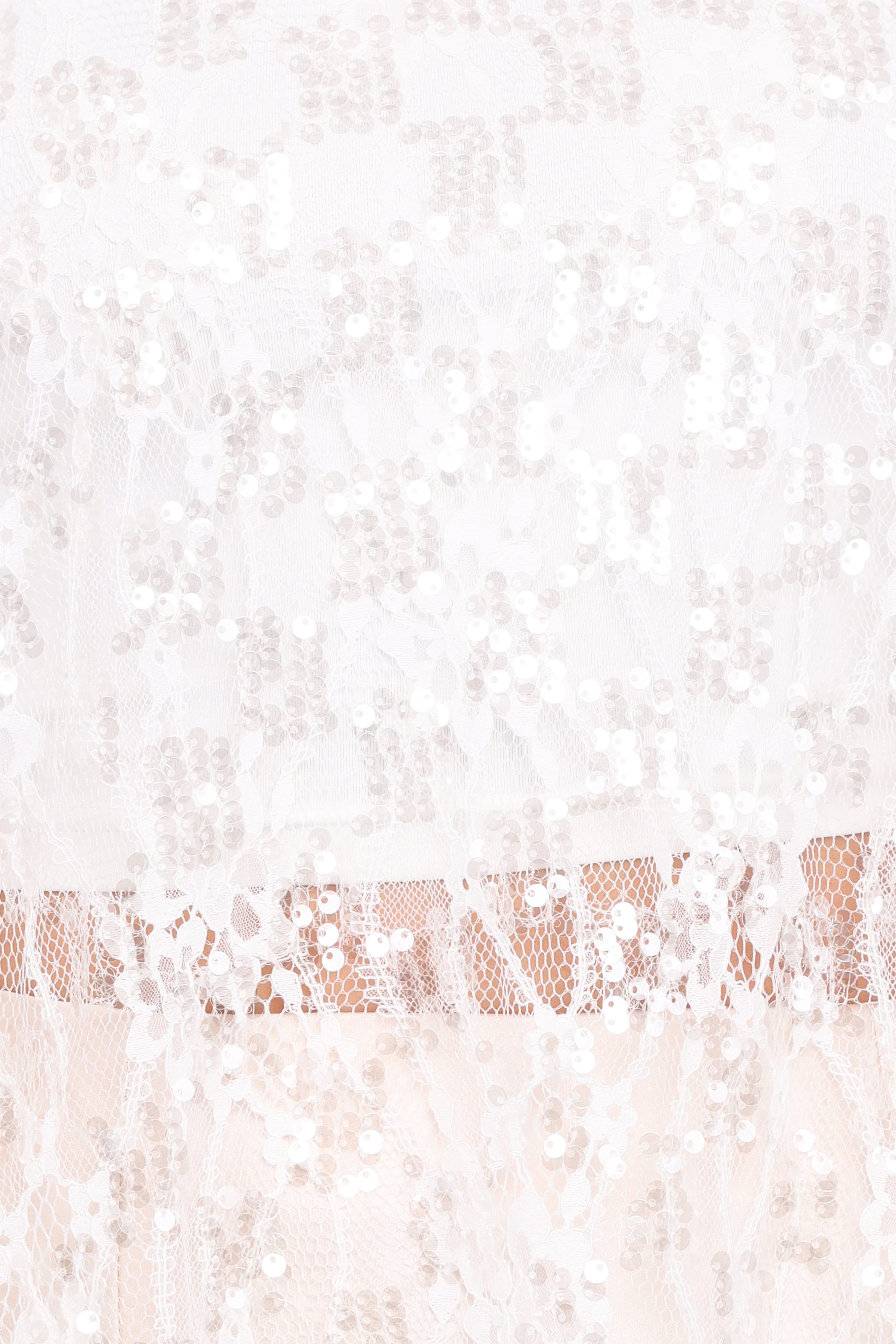 TOPS Yonder Sheer Lace Tee Top - White