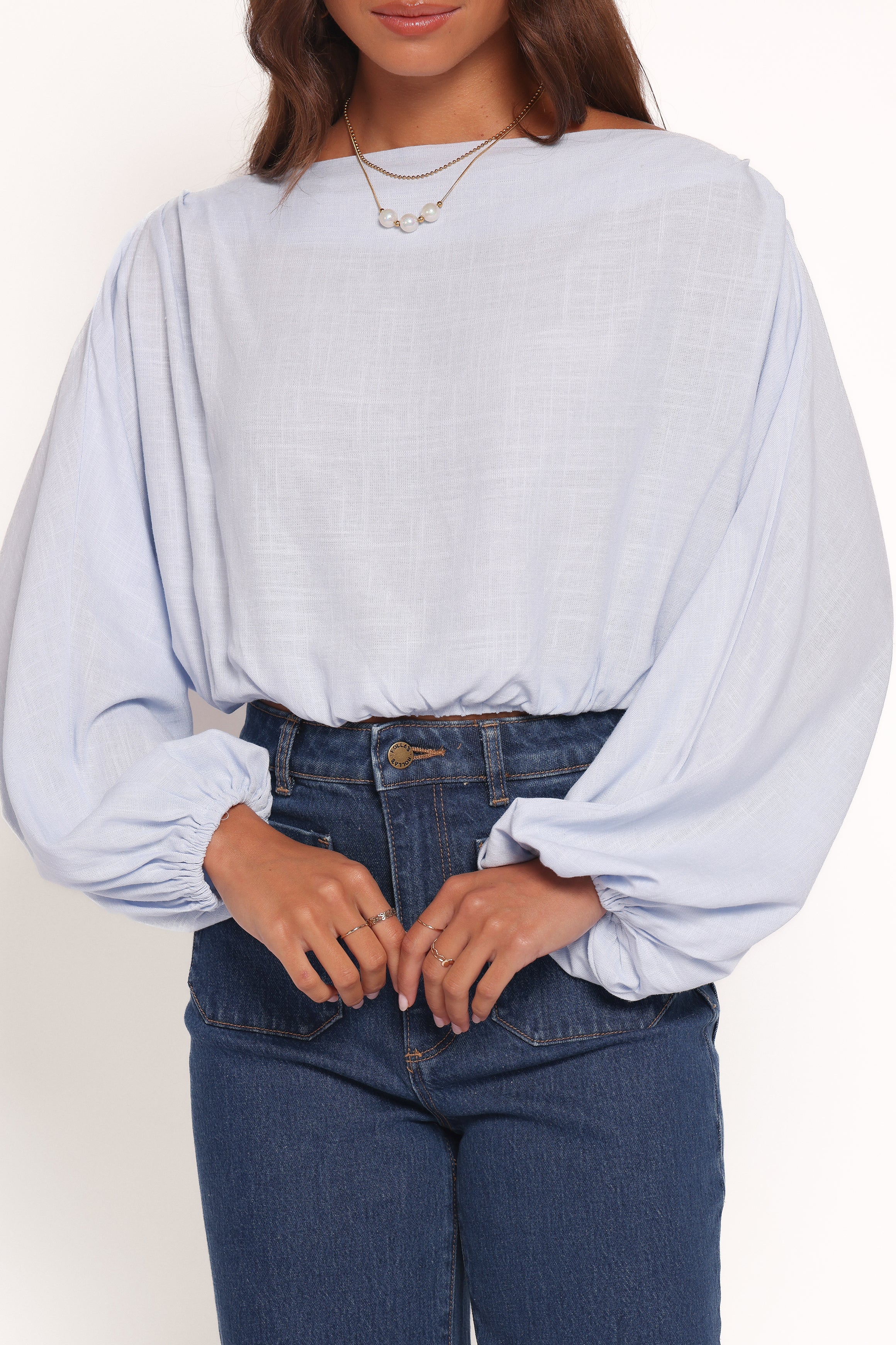 TOPS Zara Long Sleeve Top - Light Blue