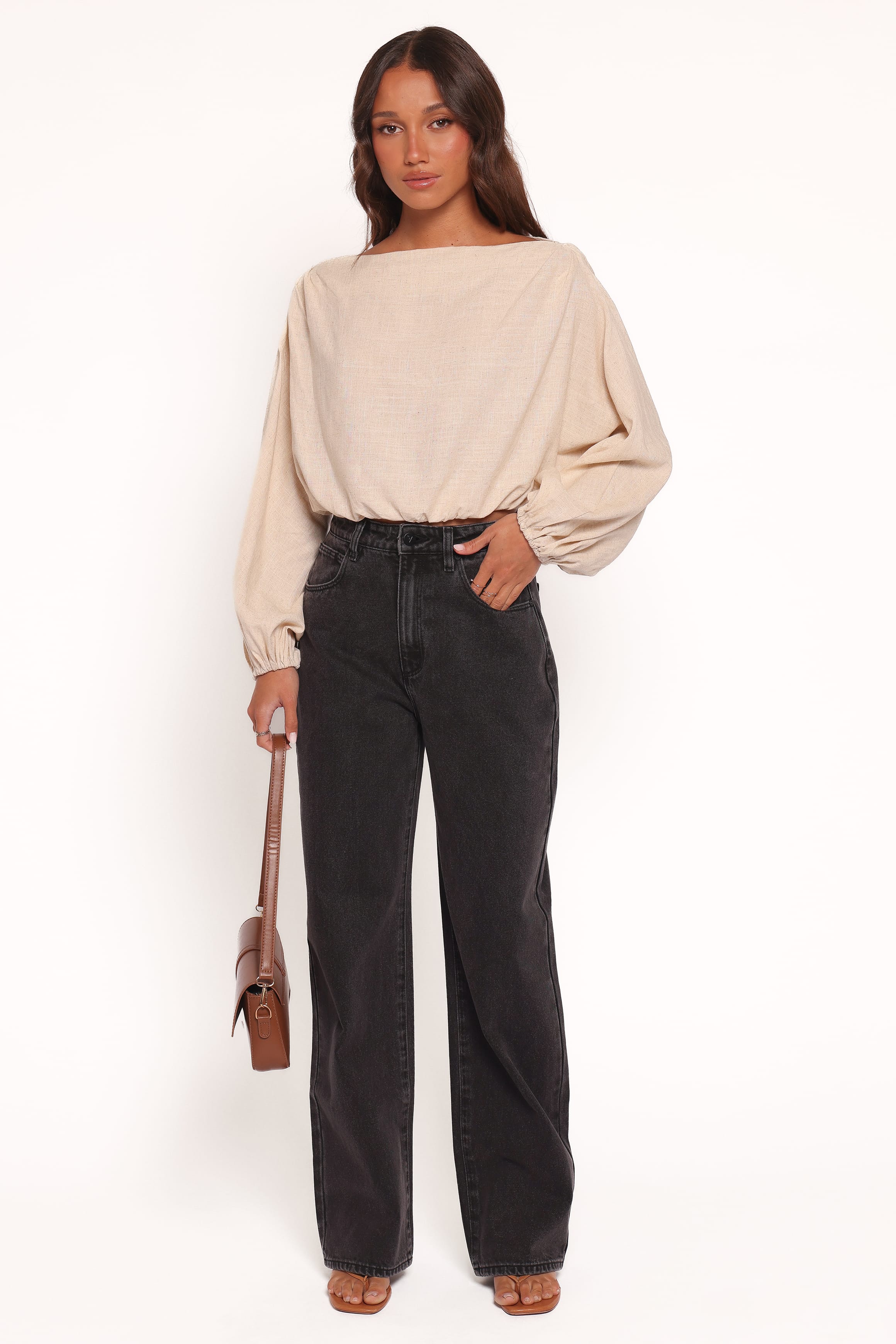 TOPS Zara Long Sleeve Top - Stone
