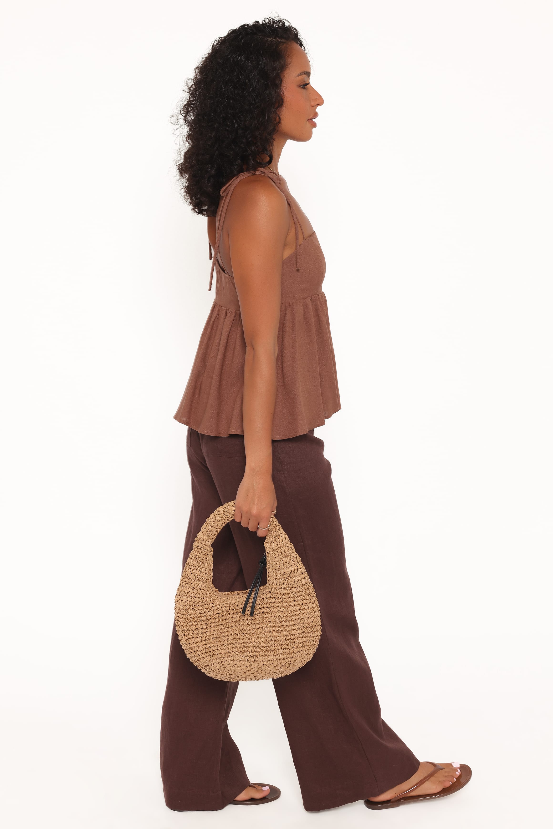 TOPS Zephyra Baby Doll Top - Brown