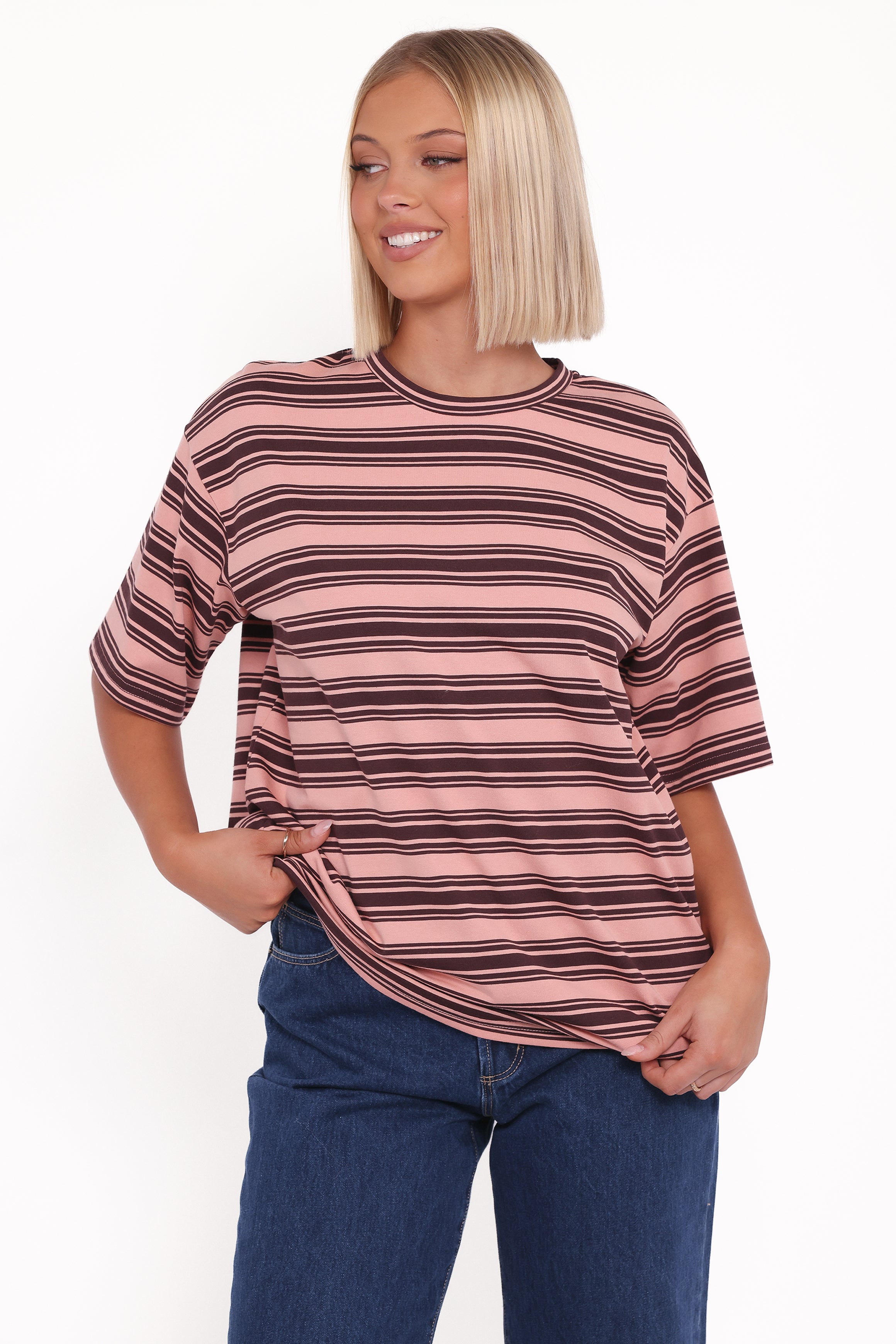 TOPS Zestora Tee - Pink Brown