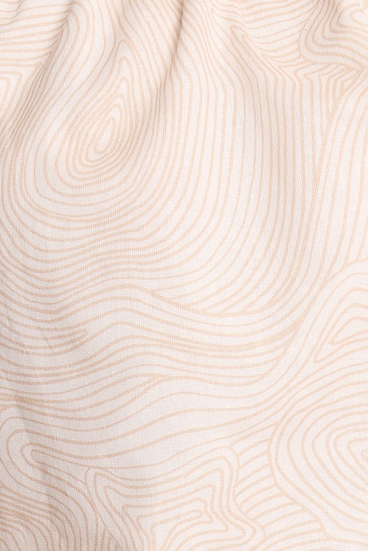 TOPS Zion Off Shoulder Long Sleeve Top - Tan Swirl