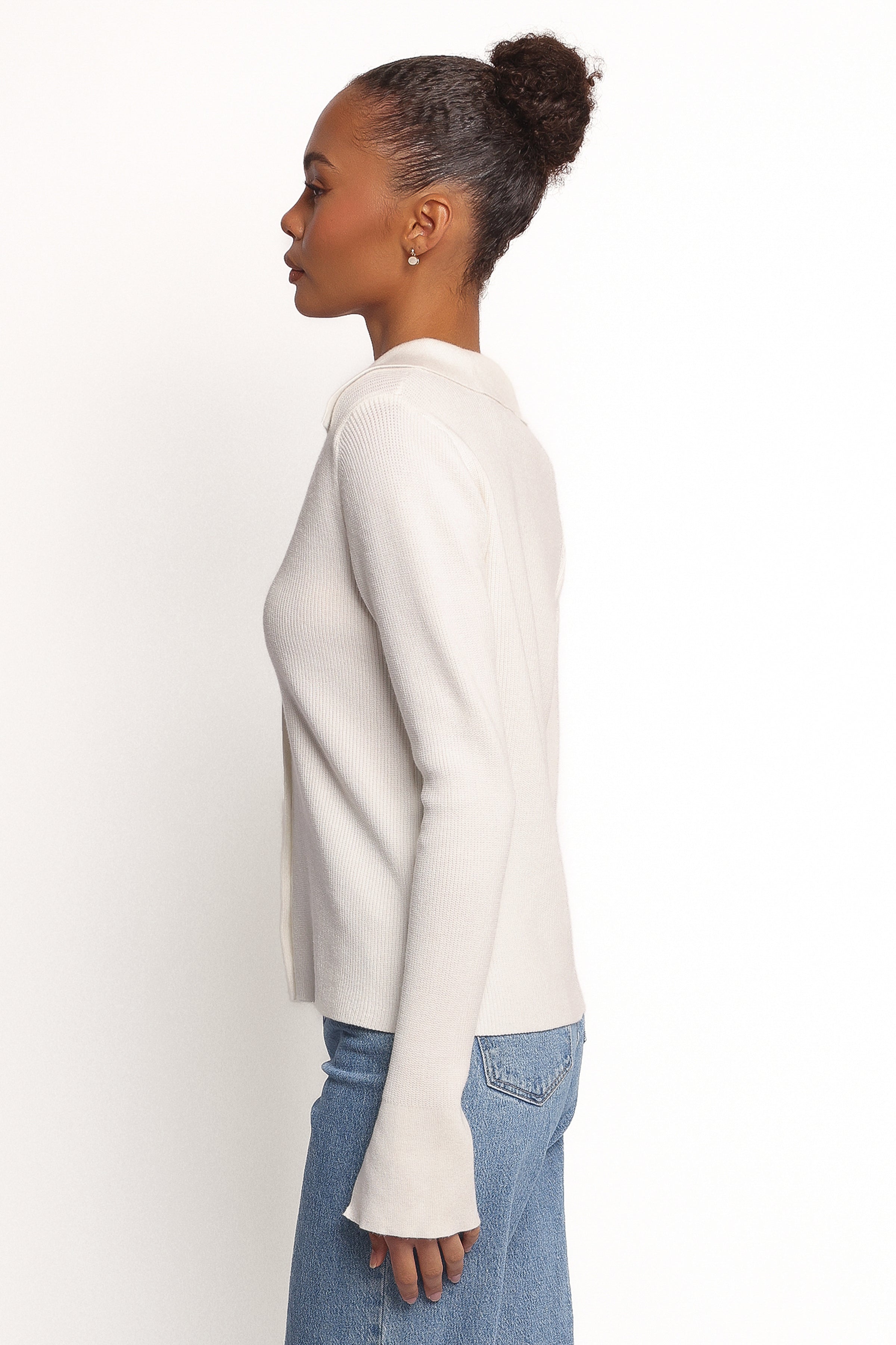 TOPS Zocco Long Sleeve Knit Top - Cream