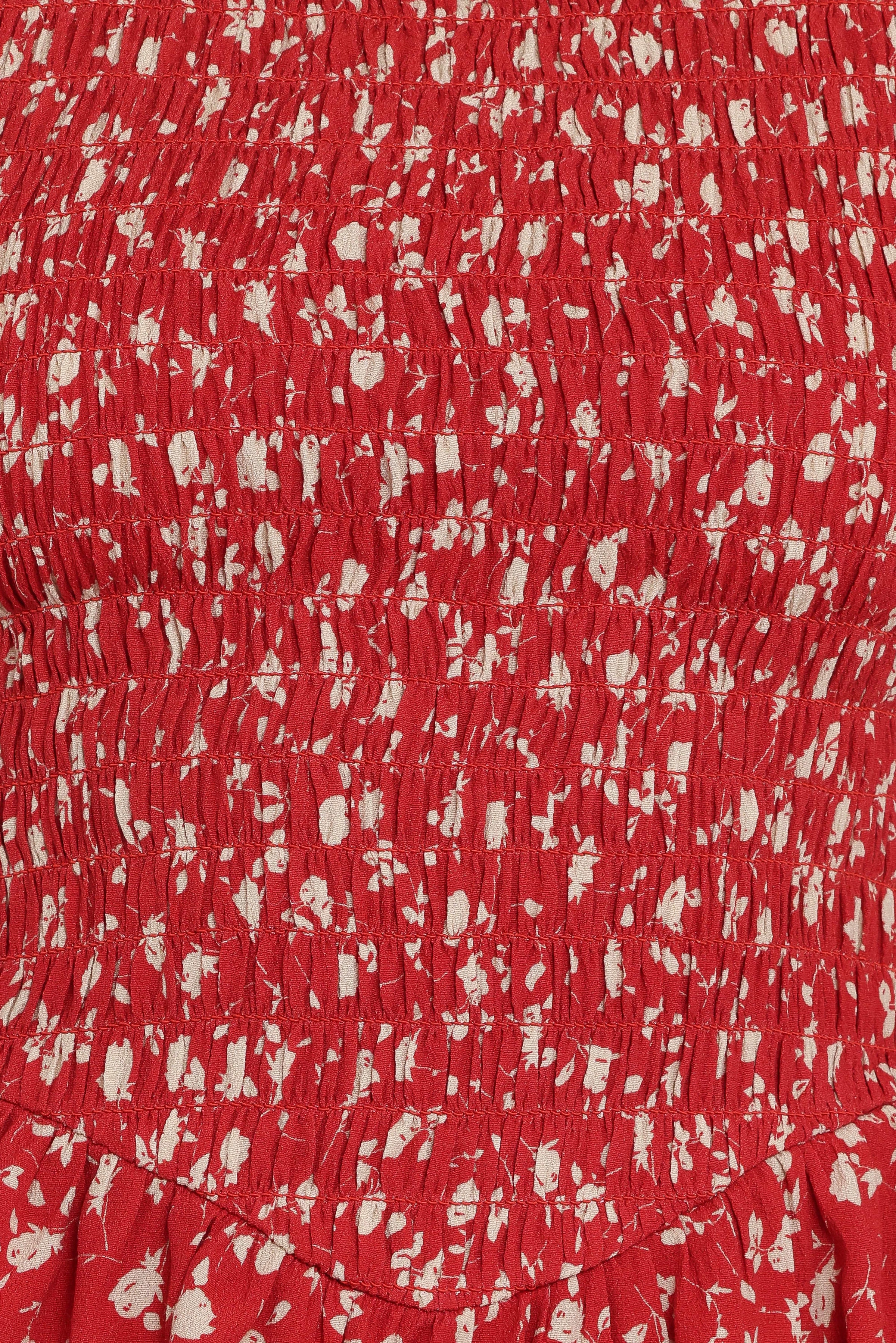 TOPS Zoella Peplum Top - Red Floral