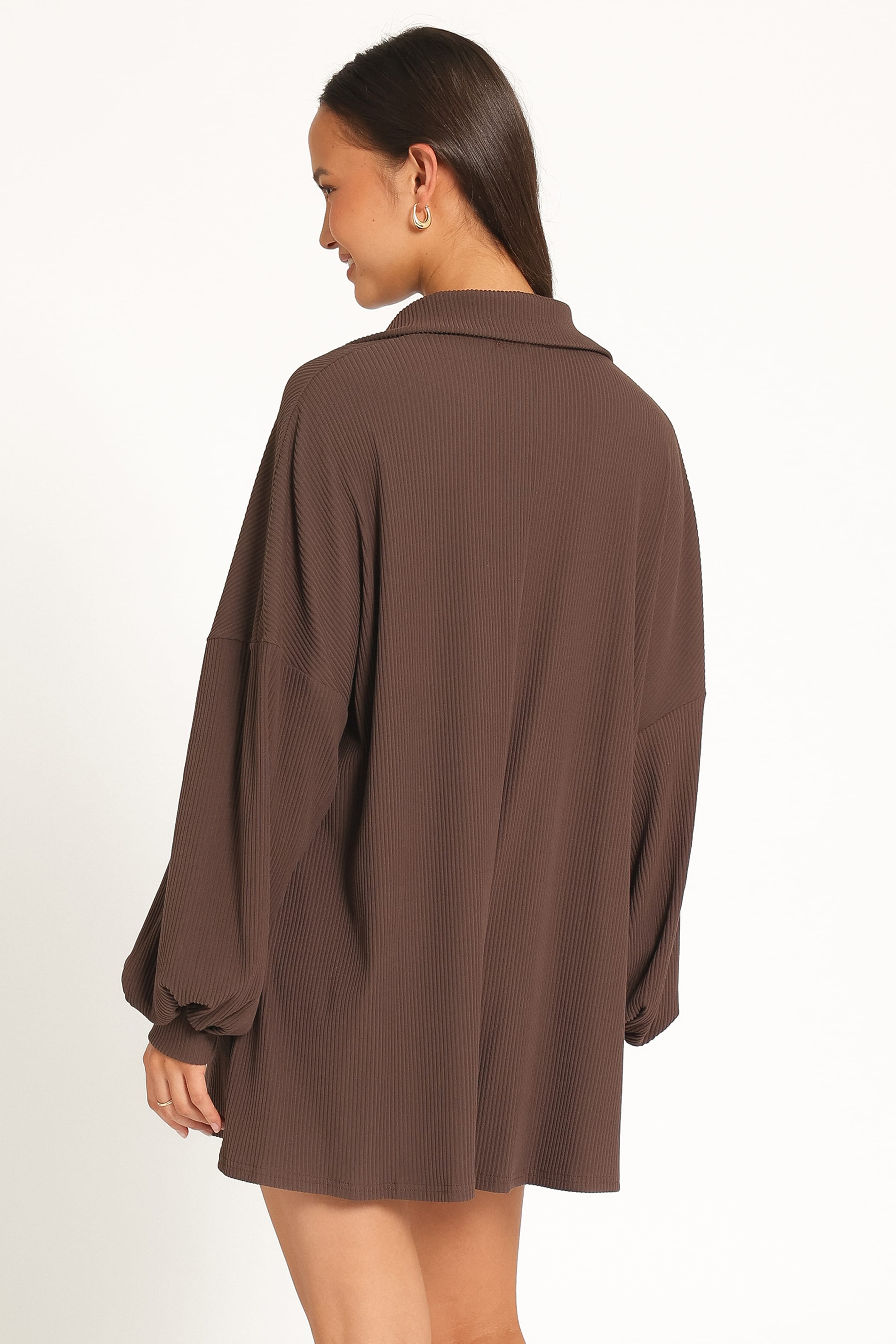 PLAYSUITS Chester Rib Knit Playsuit - Espresso