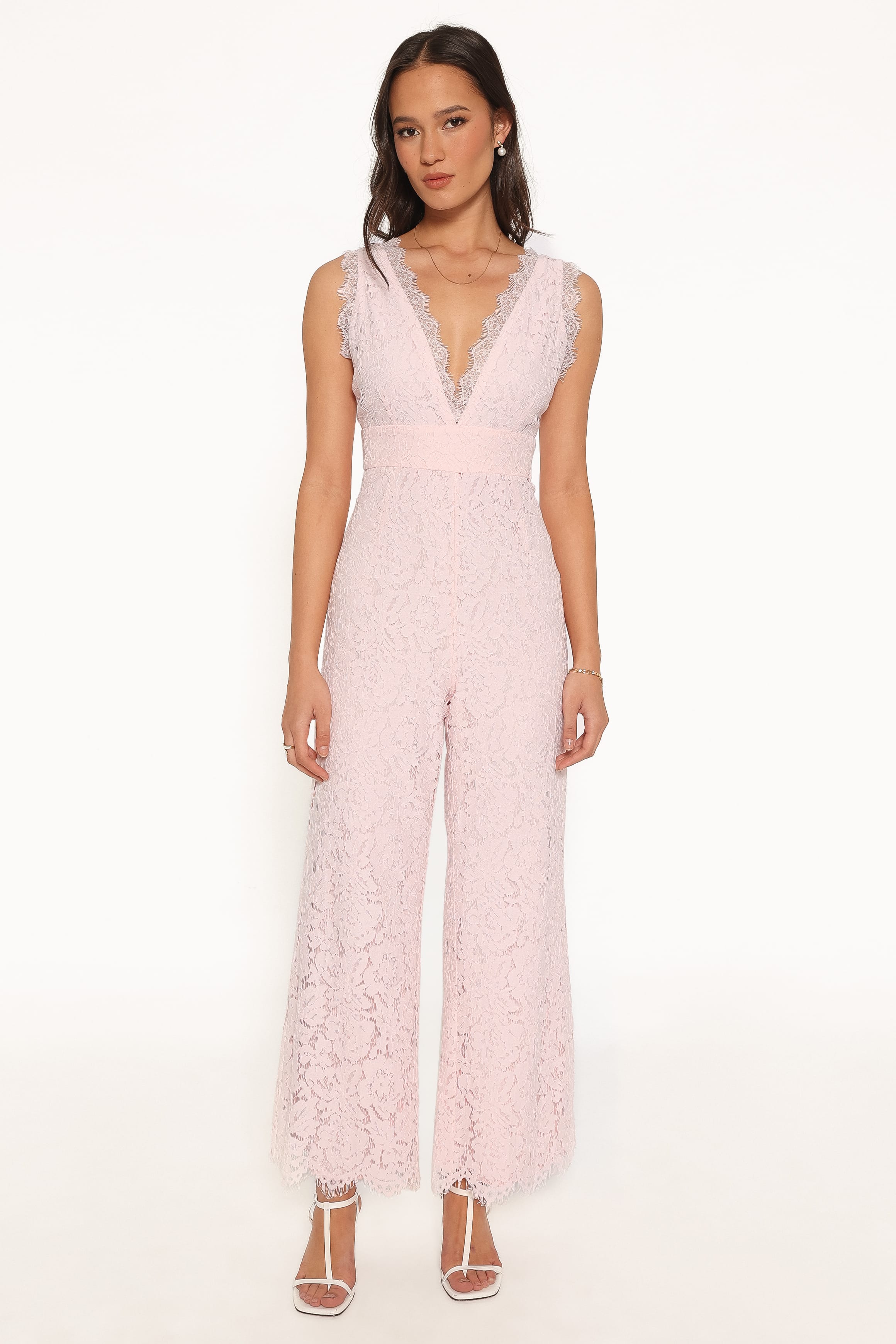 PLAYSUITS Eloise Lace Jumpsuit - Light Pink