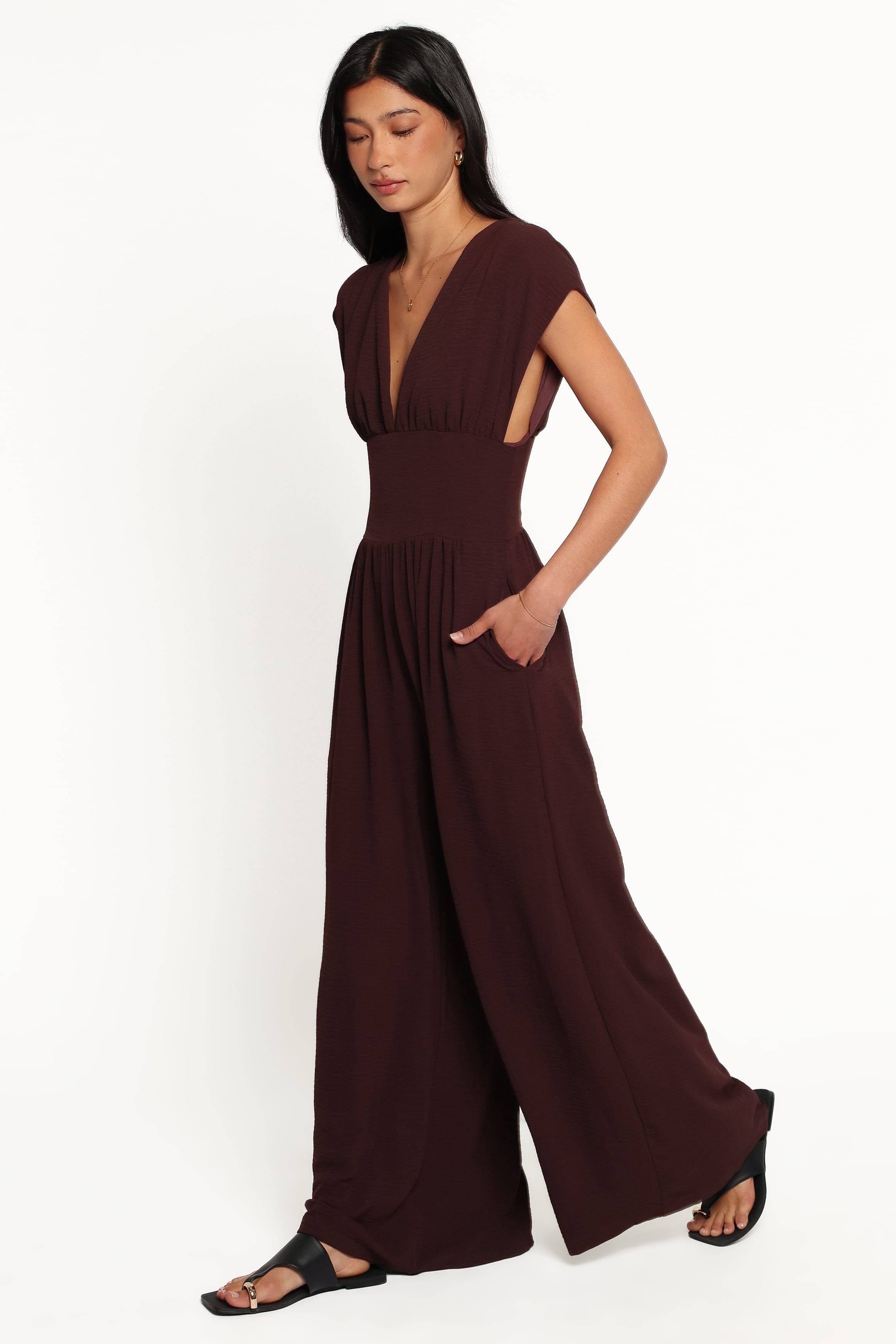 PLAYSUITS Elsie Jumpsuit - Chocolate Brown