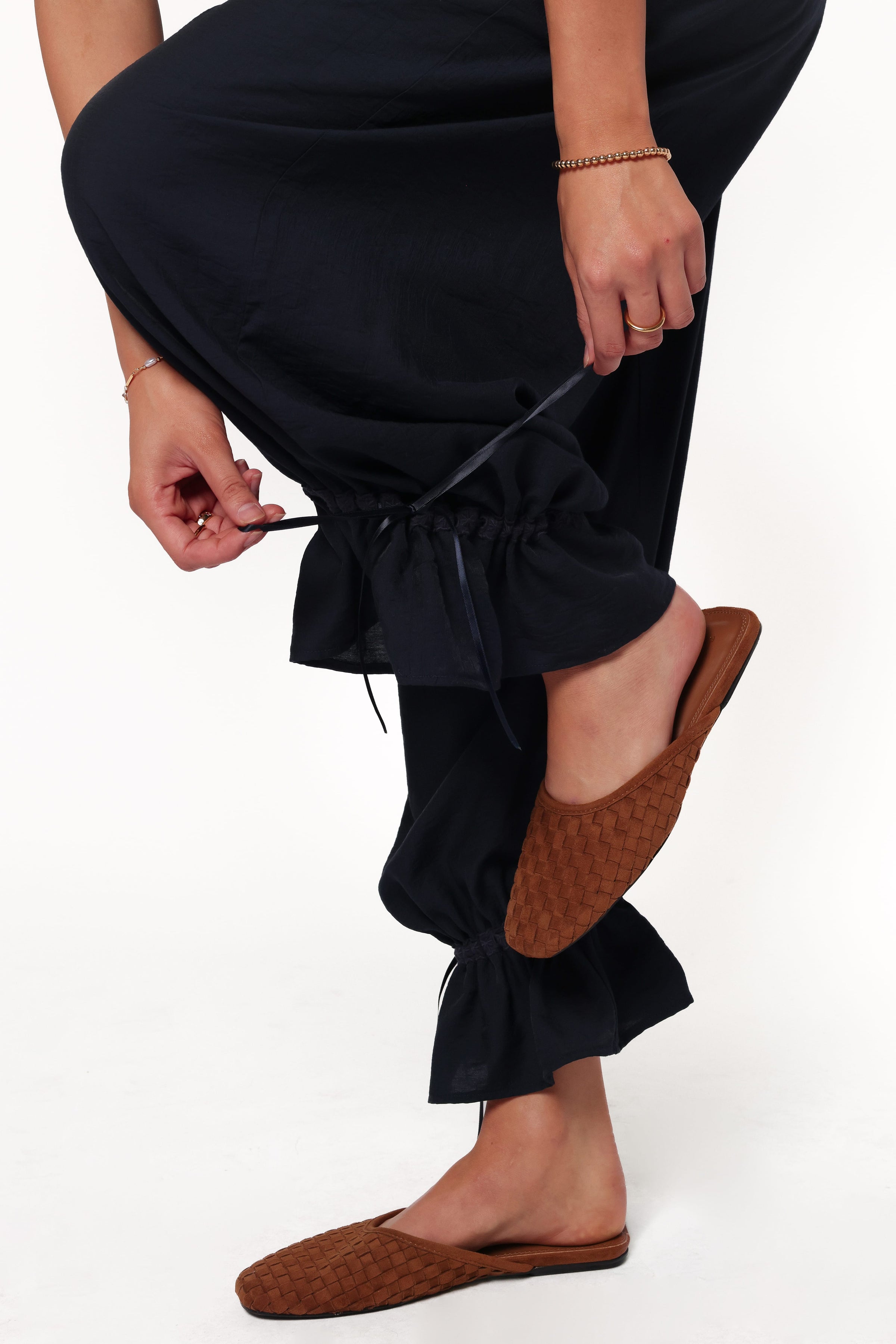 PLAYSUITS Gretal Tie Waist Jumpsuit - Navy