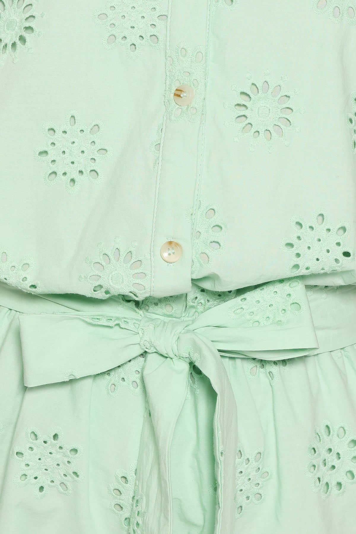PLAYSUITS Jamie Tie Front Playsuit - Mint Broderie