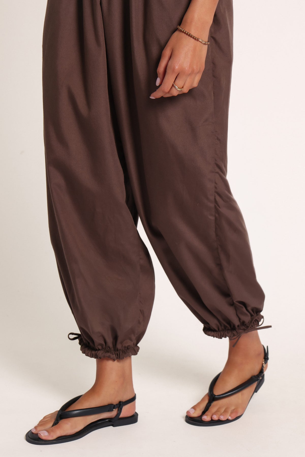 PLAYSUITS Kinslee Bubble Hem Jumpsuit - Espresso