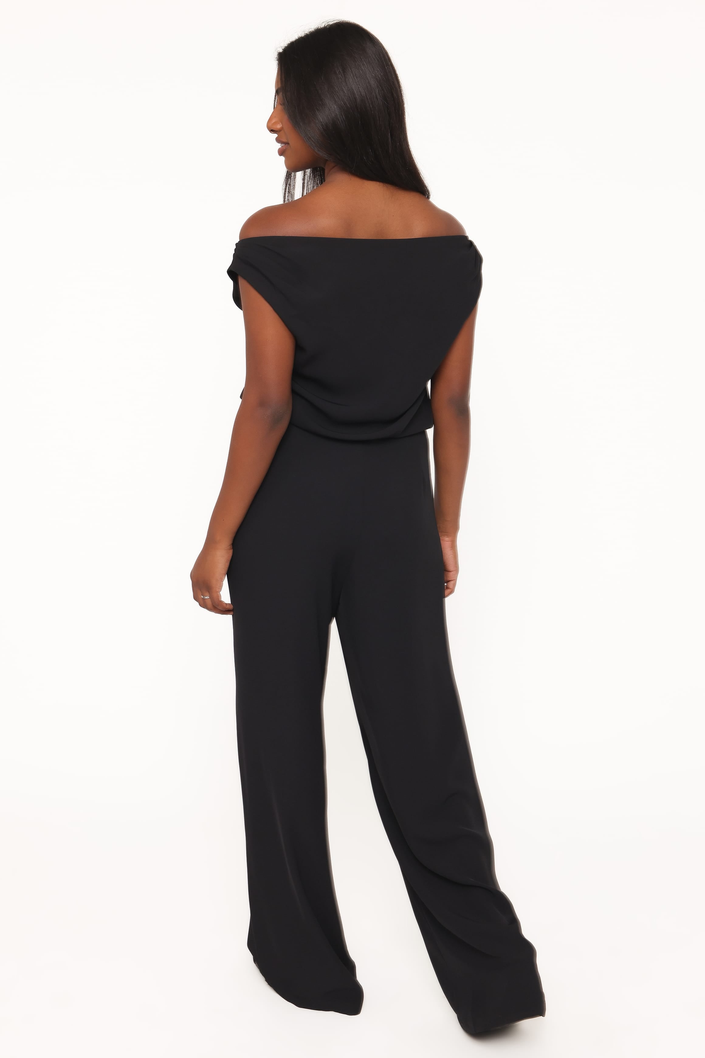 PLAYSUITS Maisie Off Shoulder Jumpsuit - Black