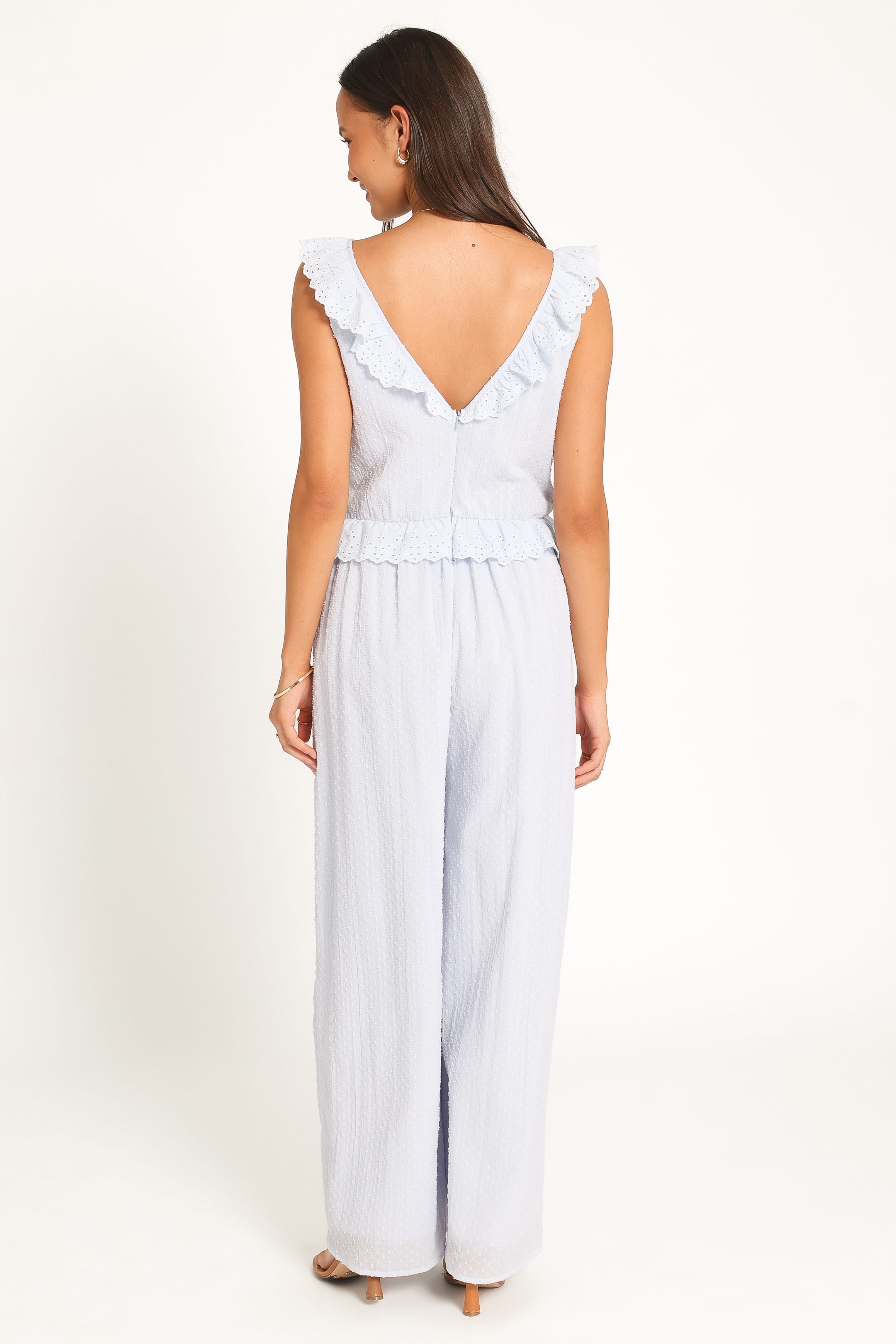 PLAYSUITS Nadine Frill Jumpsuit - Baby Blue