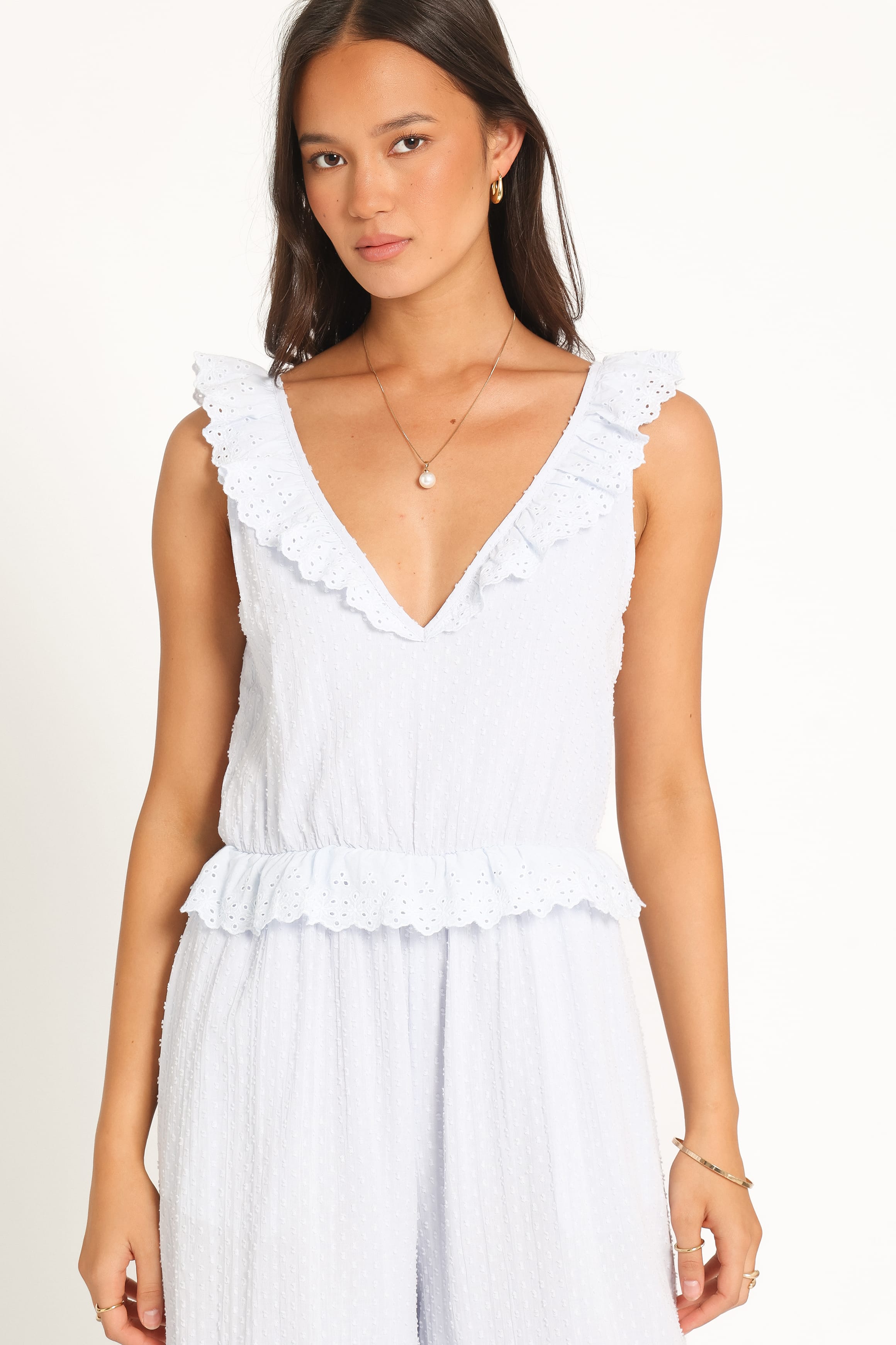 PLAYSUITS Nadine Frill Jumpsuit - Baby Blue