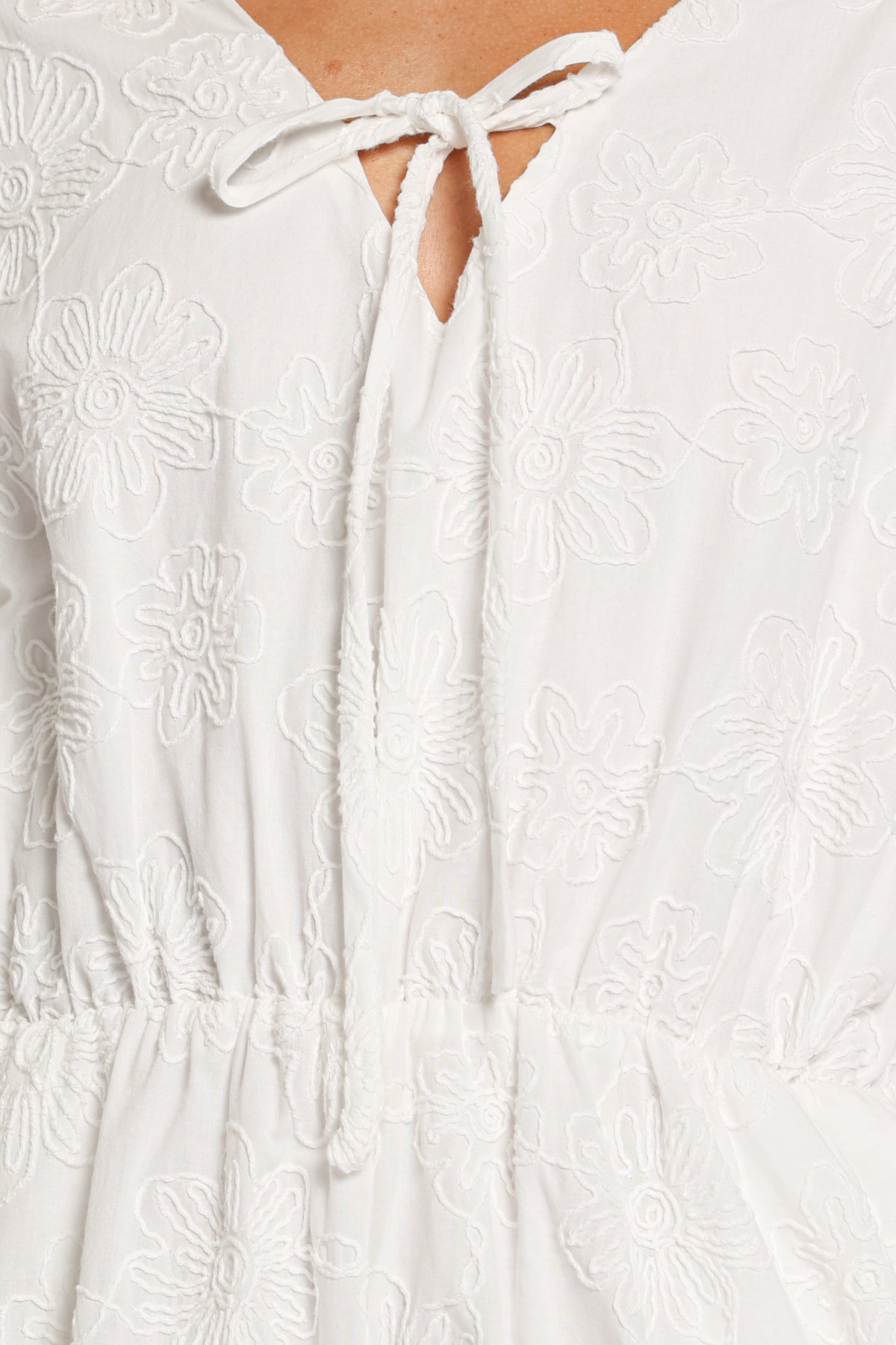 PLAYSUITS Portia Short Sleeve Playsuit - White