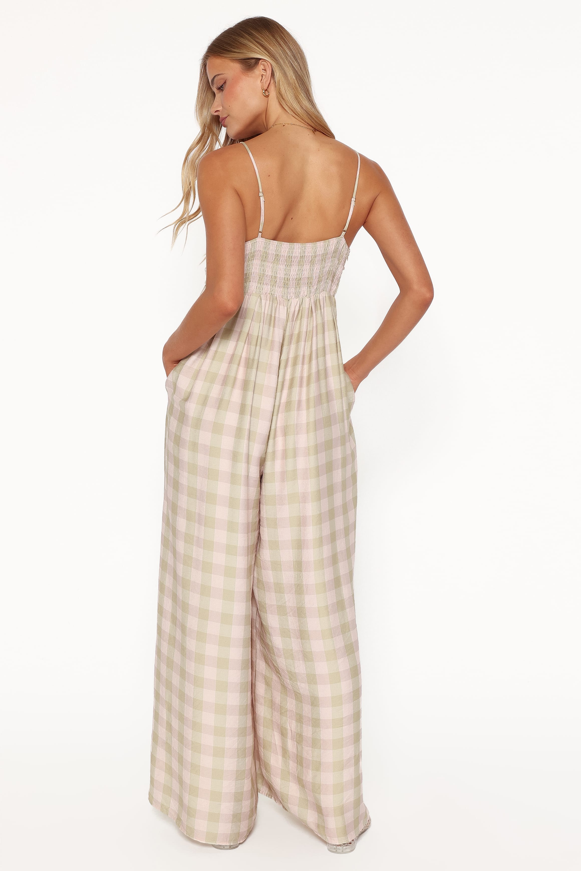 PLAYSUITS Pricilla Jumpsuit - Green/Pink Gingham