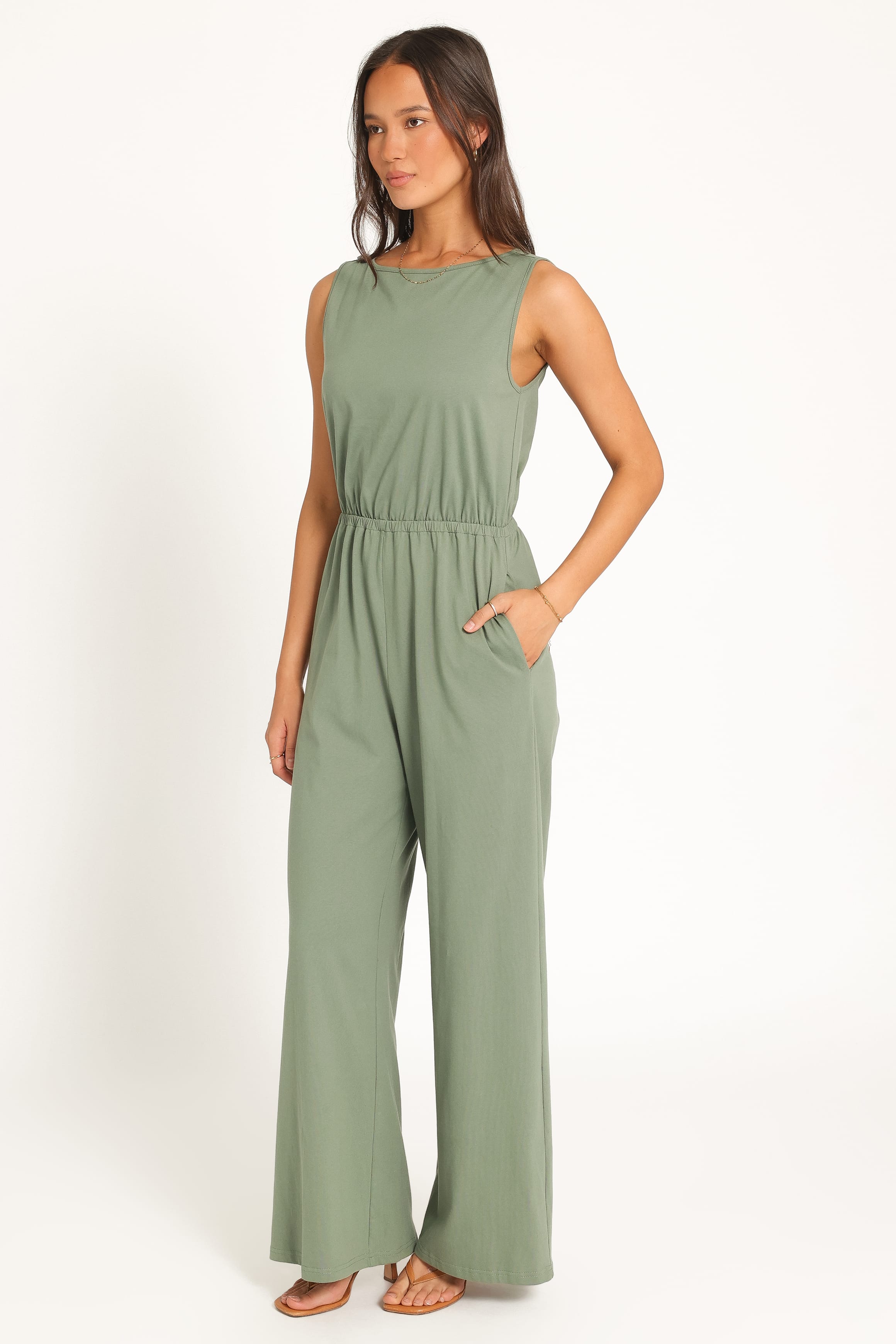 PLAYSUITS Sansa Stretch Jumpsuit - Sage Green