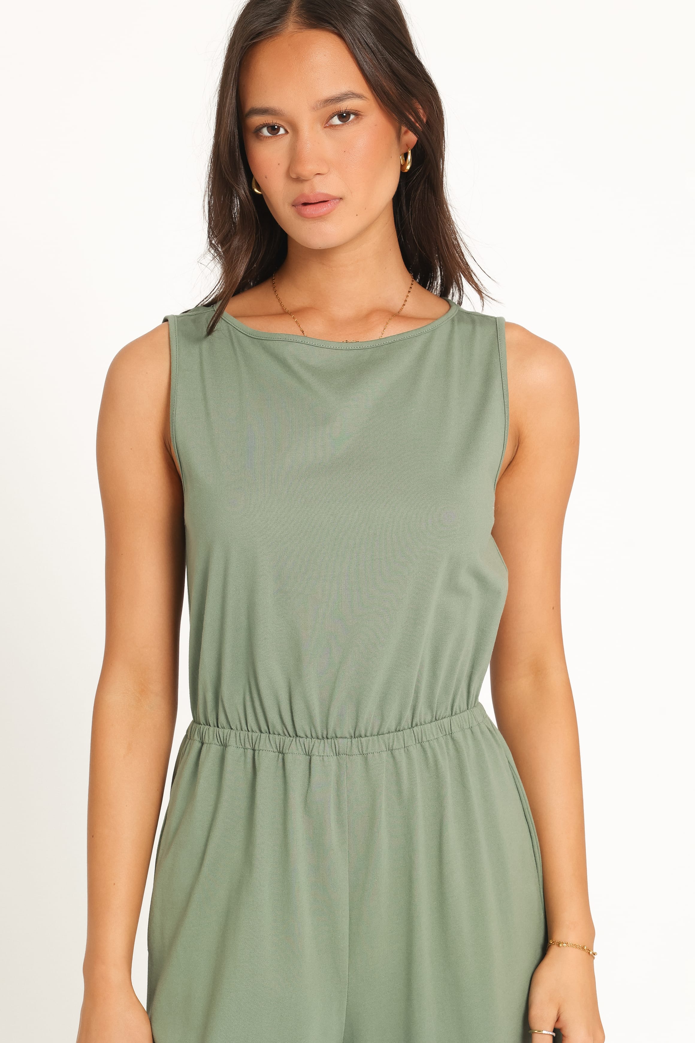 PLAYSUITS Sansa Stretch Jumpsuit - Sage Green