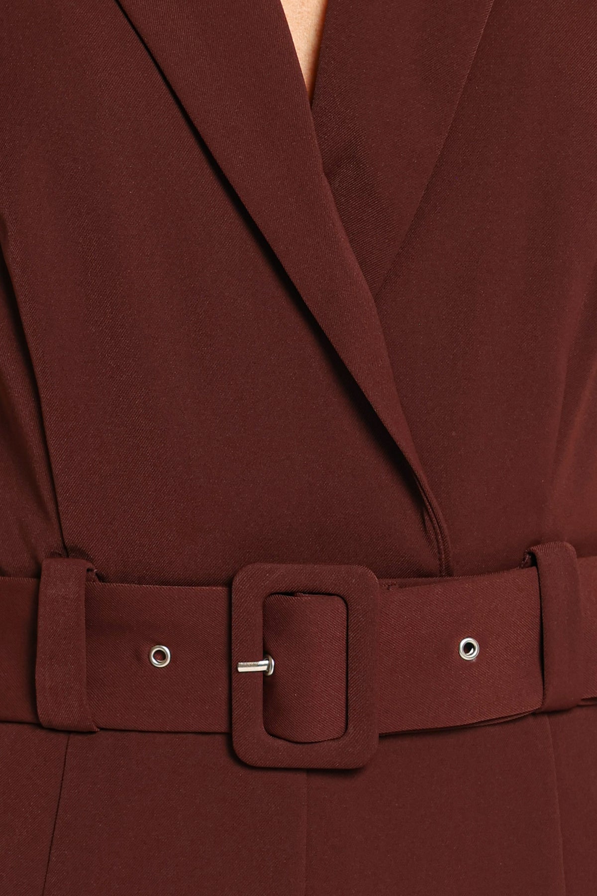 PLAYSUITS Sienna Belted Jumpsuit - Chocolate Brown