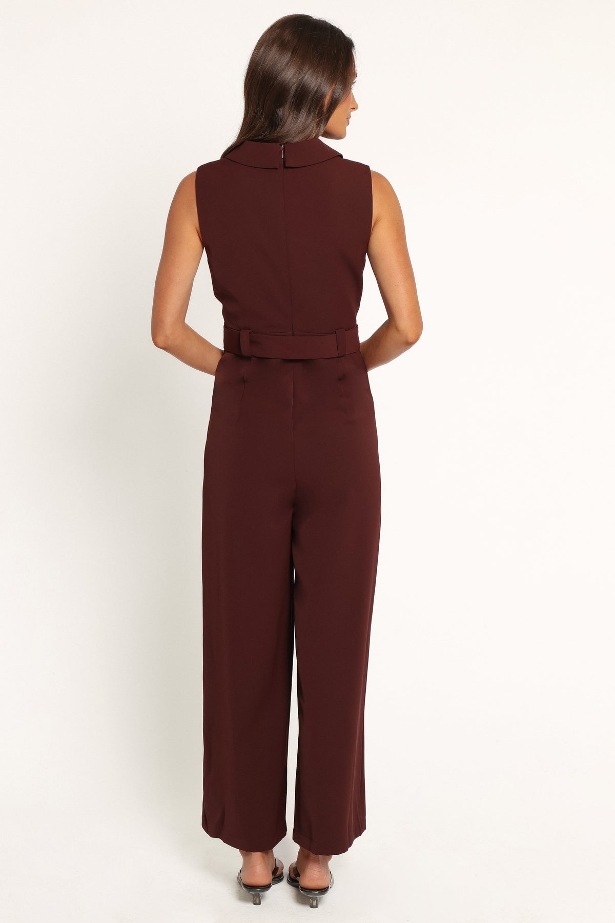PLAYSUITS Sienna Belted Jumpsuit - Chocolate Brown
