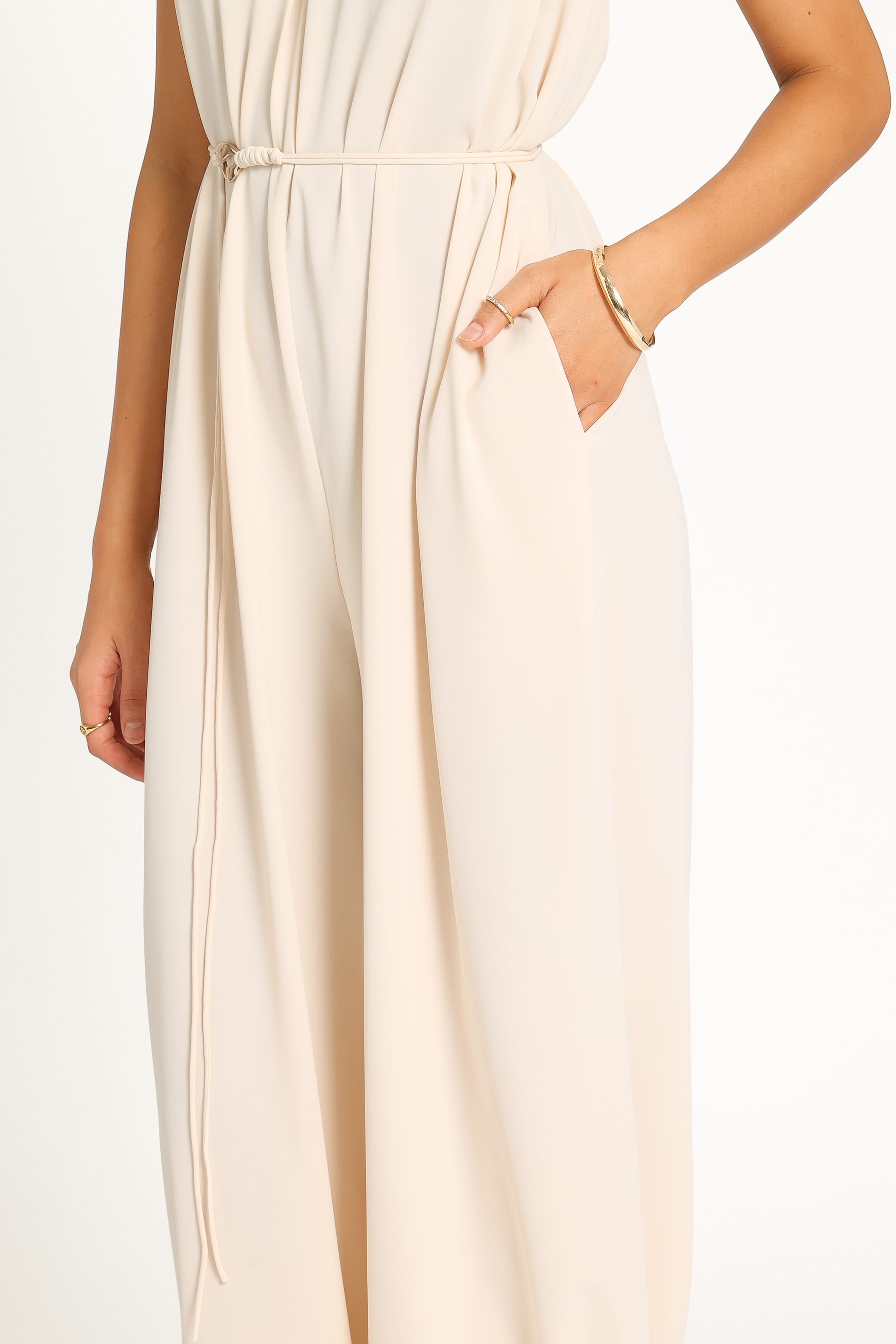 PLAYSUITS Zalia Strapless Jumpsuit - Cream