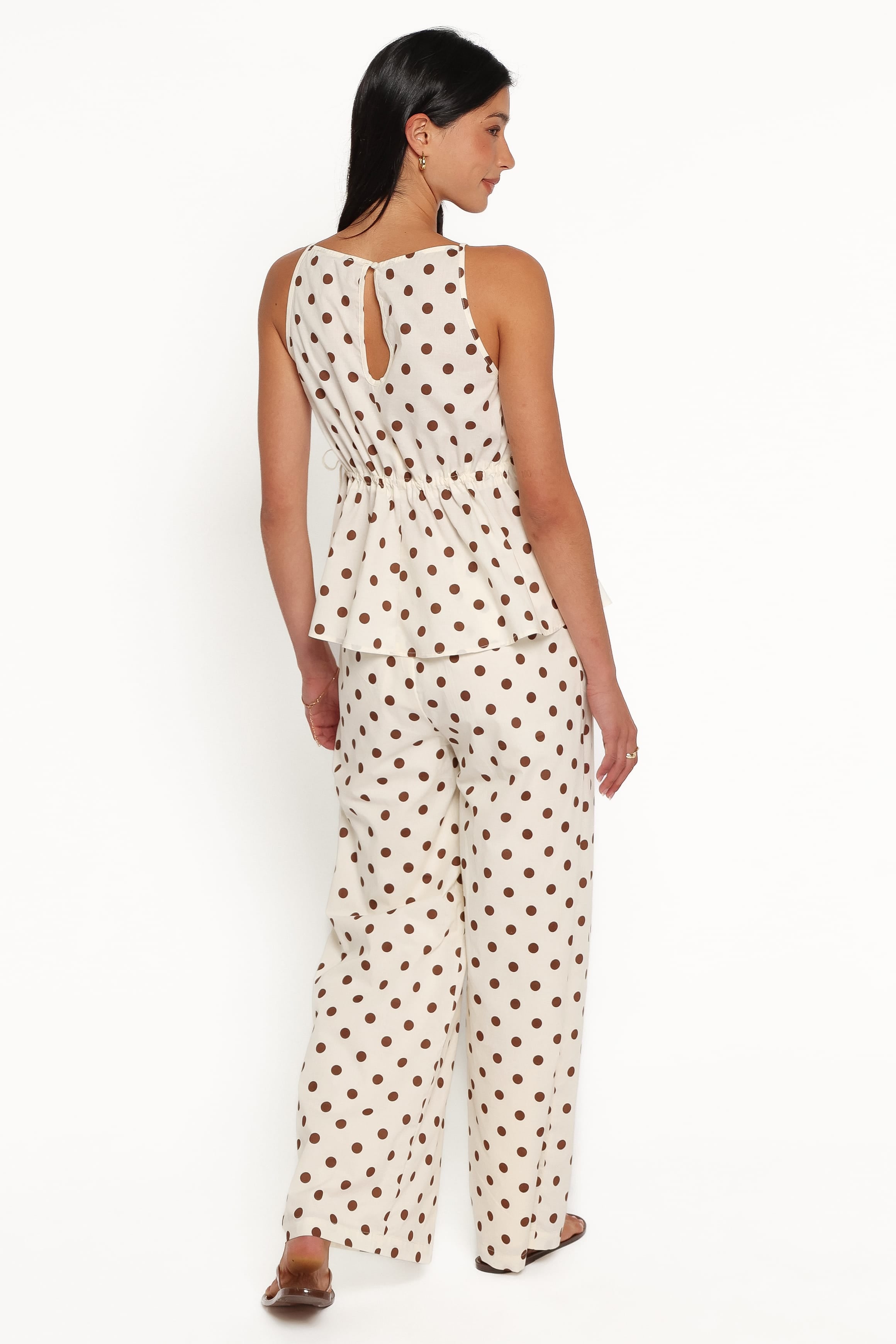 SETS Annika Pant Set - Cream Polka Dot