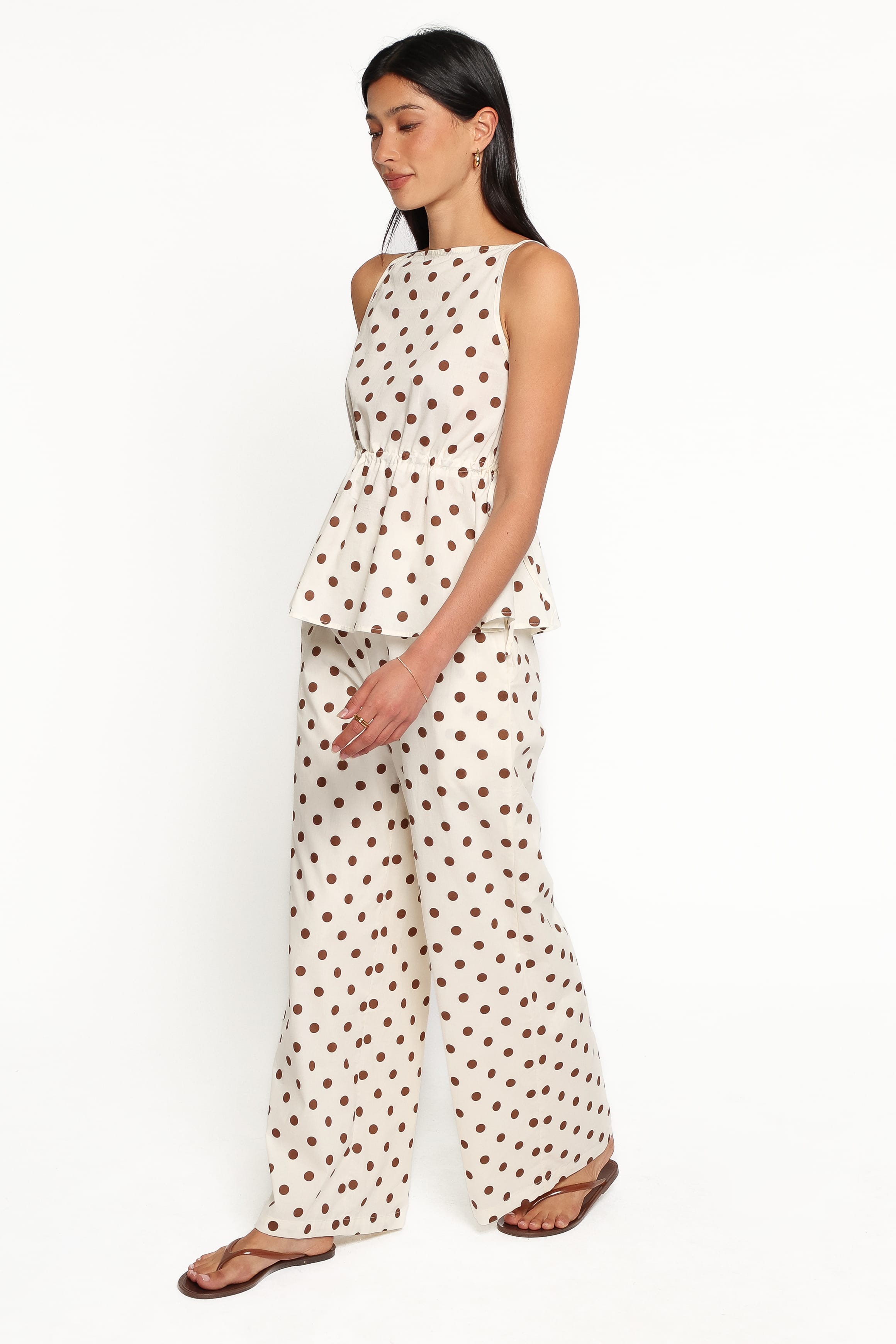SETS Annika Pant Set - Cream Polka Dot