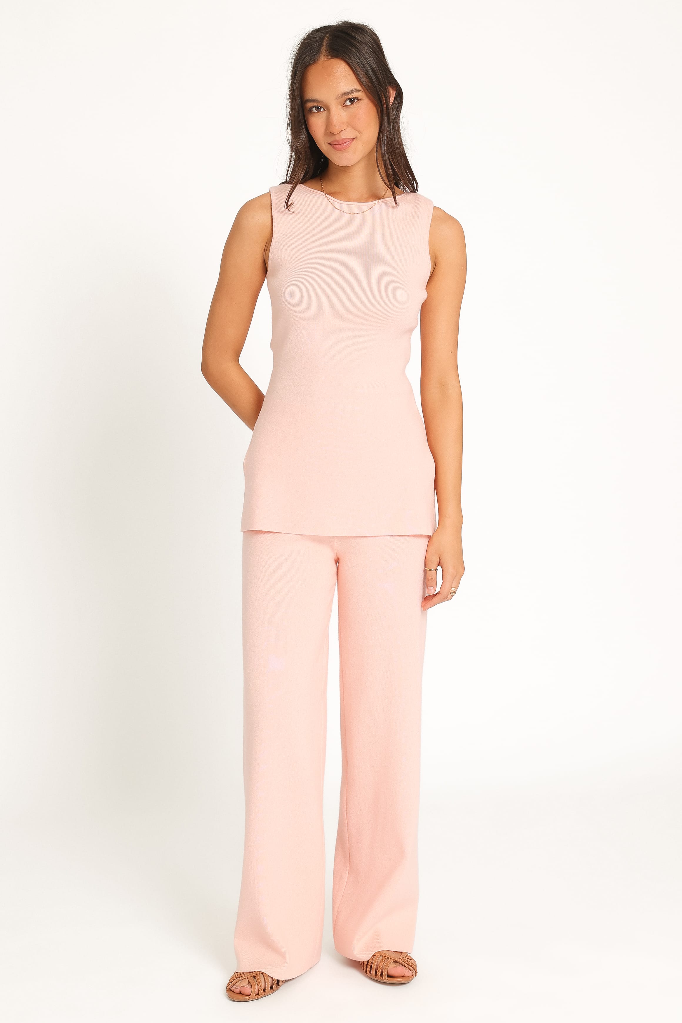 SETS Beth Knitted Pant Set - Fairy Floss Pink