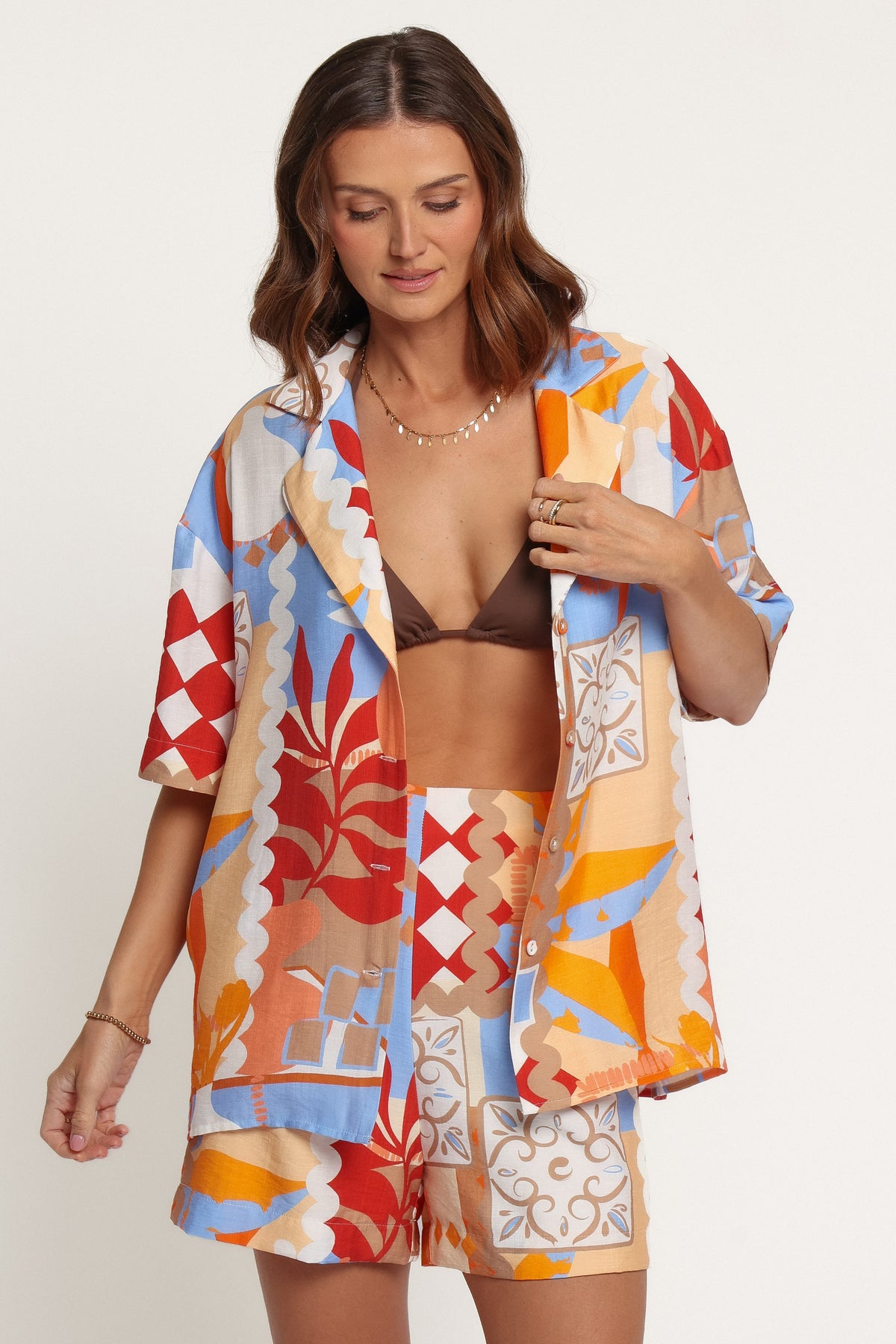 SETS Dezi Short Set - Blue Red Geo Tropic