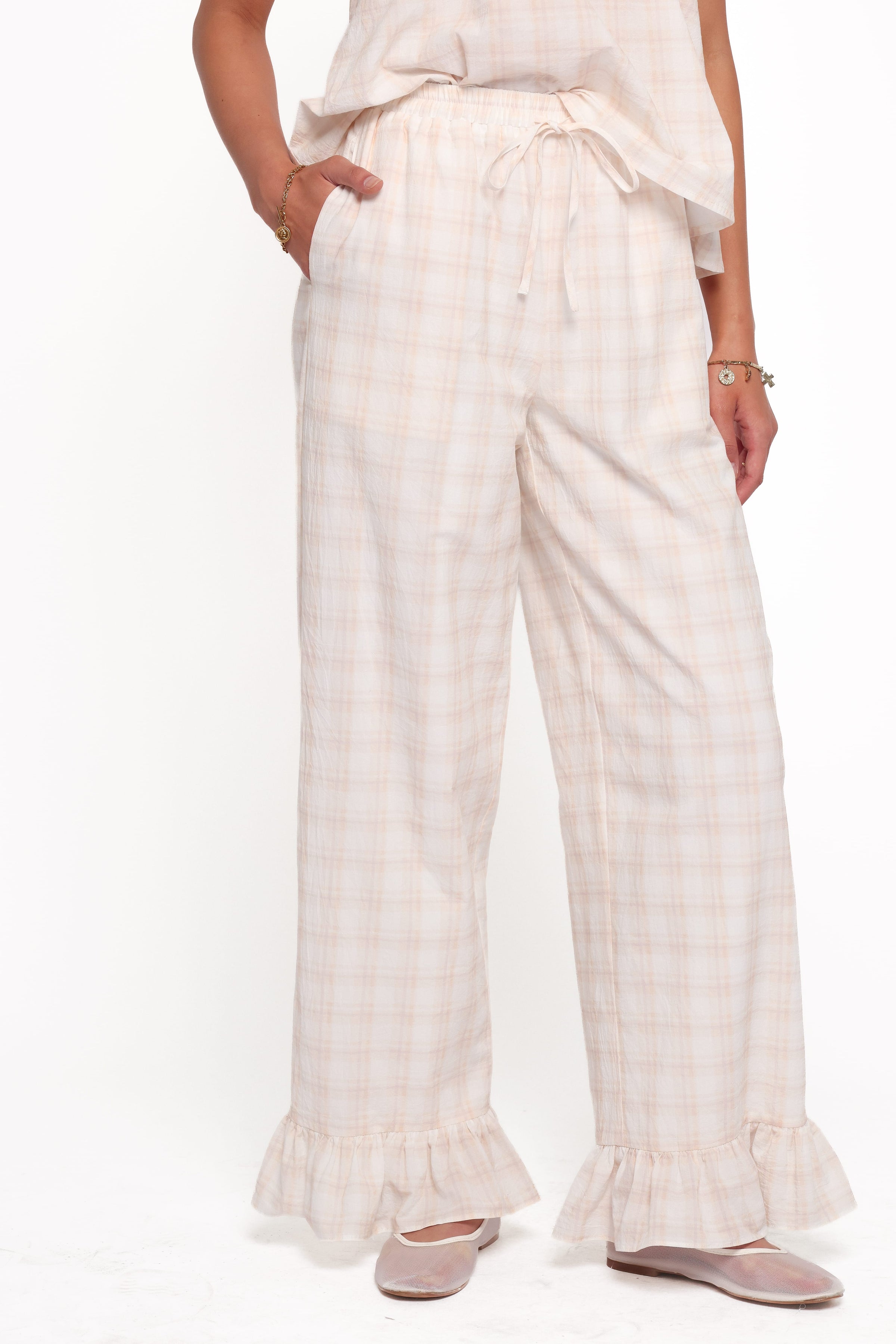 SETS Givani Pant Set - Butter Yellow Plaid