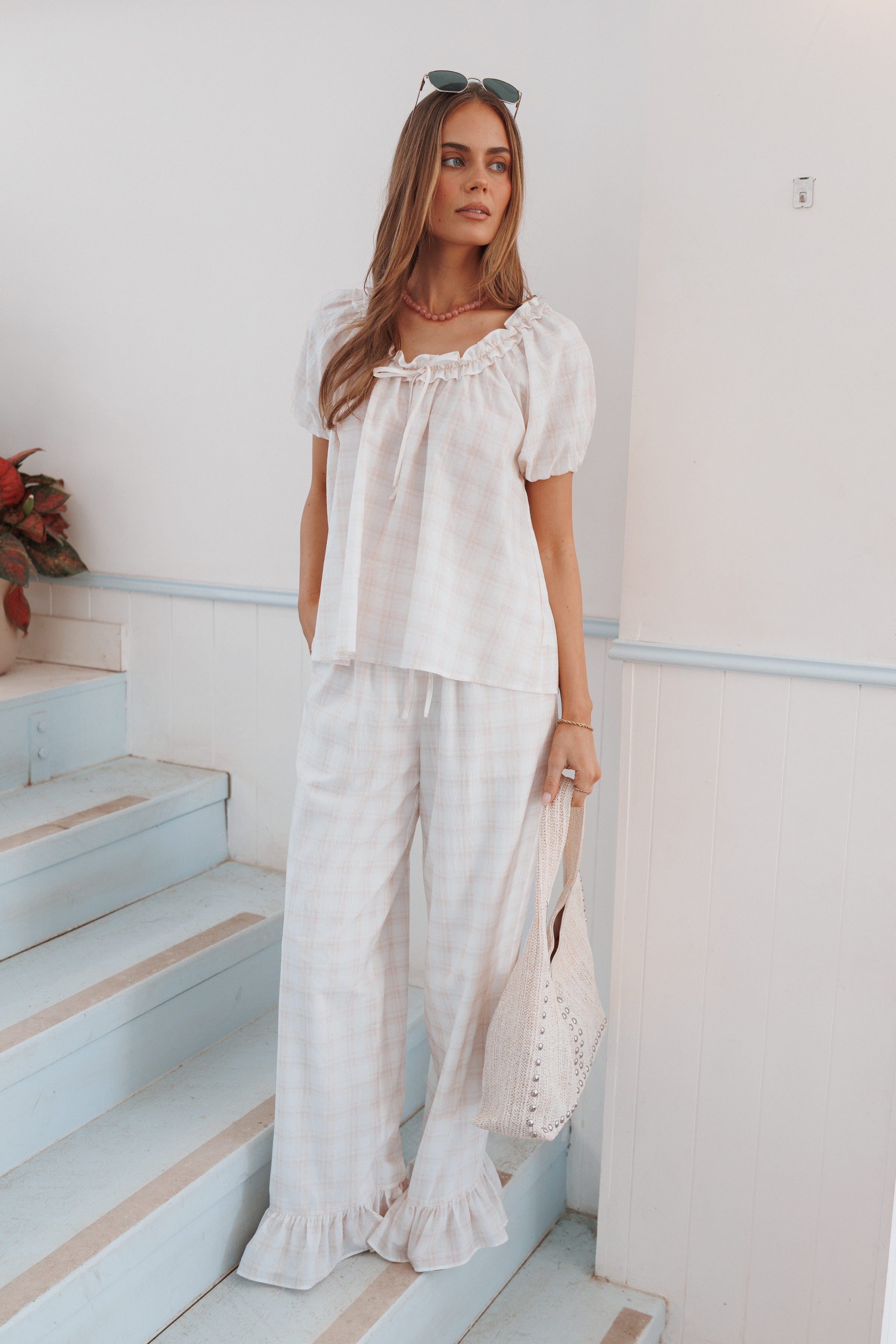 SETS Givani Pant Set - Butter Yellow Plaid