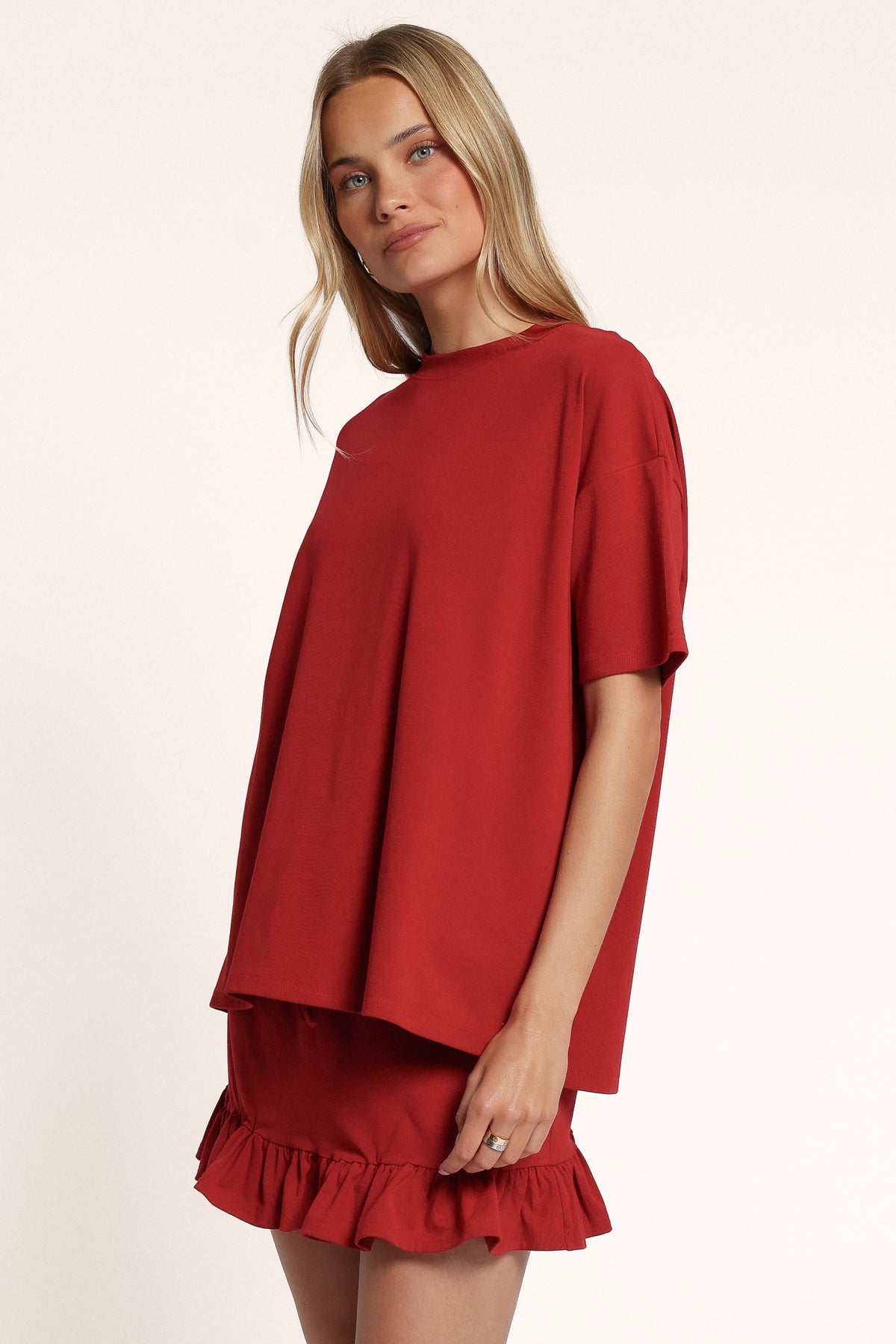 SETS Jemima Jersey Mini Skirt Set - Cranberry