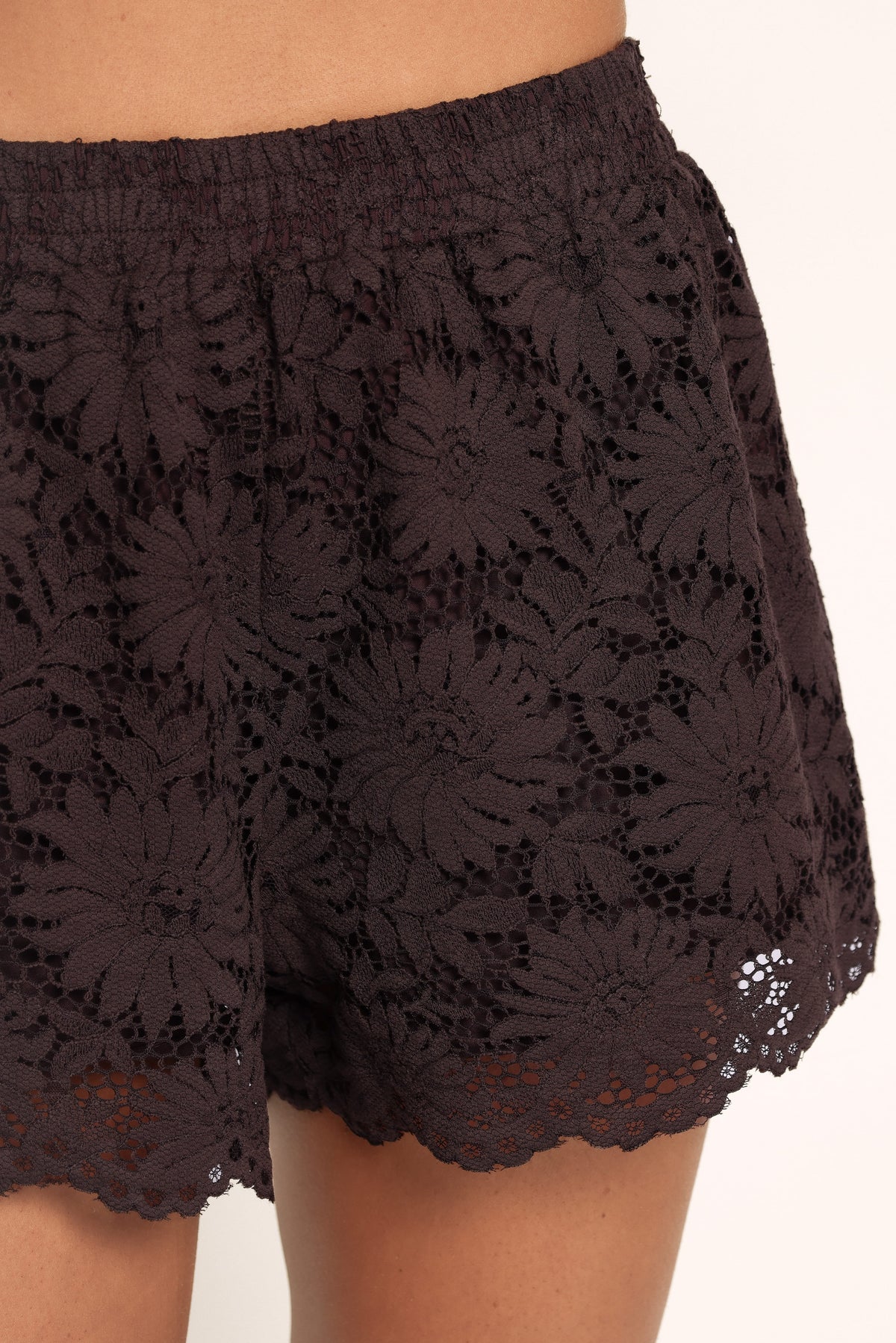 SETS Nicki Lace Short Set - Chocolate Brown