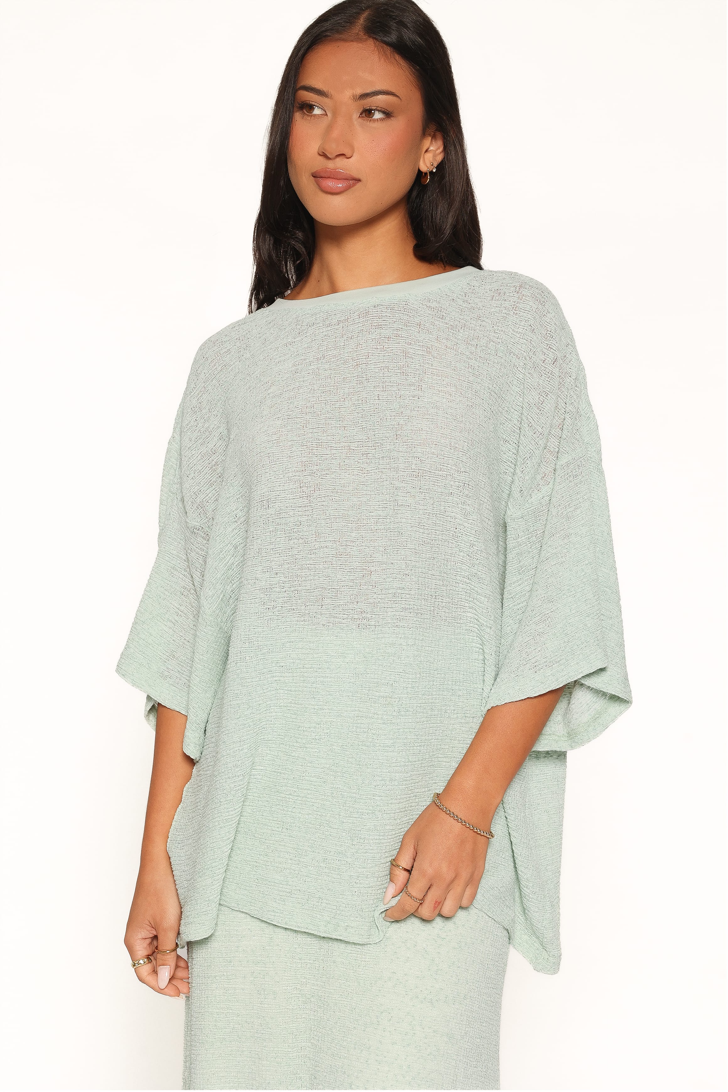 SETS Rebecca Textured Skirt Set - Green