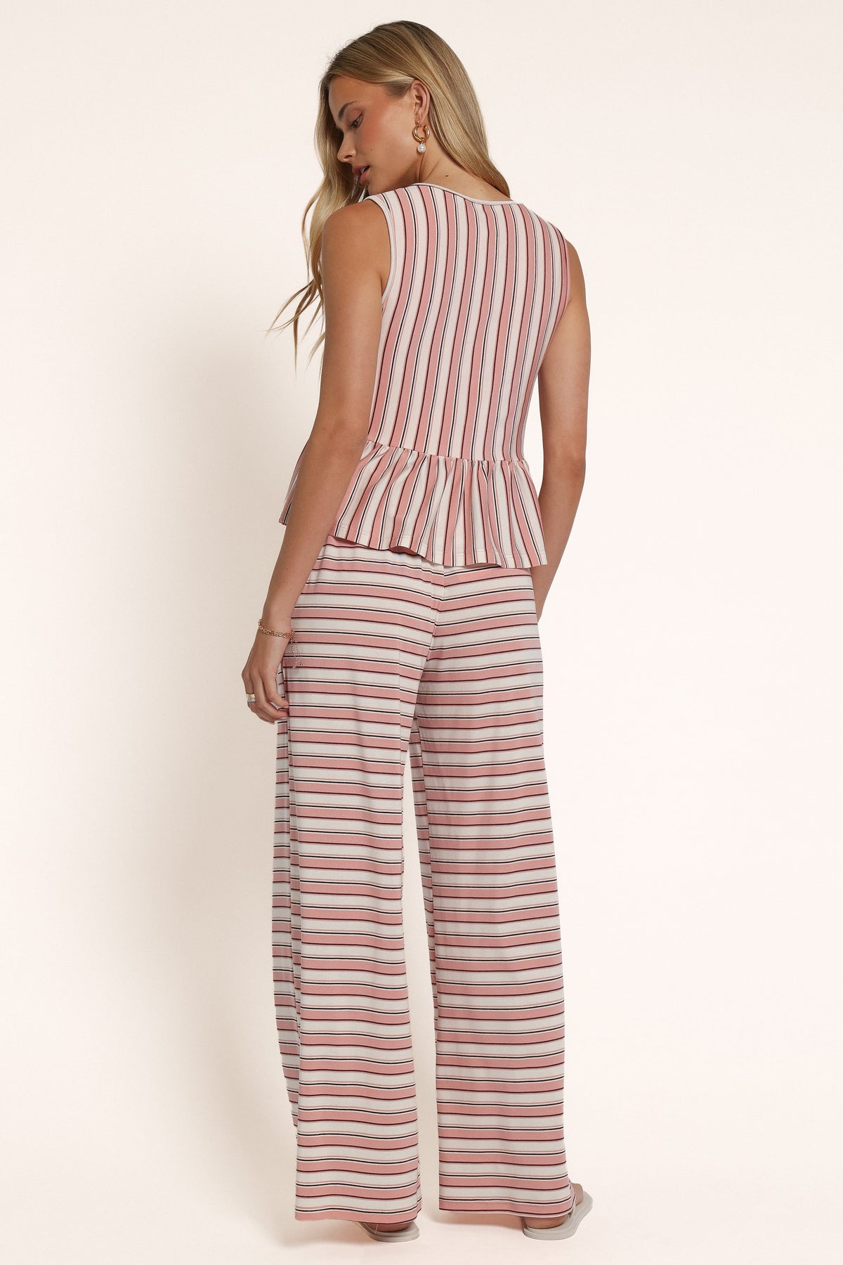 SETS Rikki Jersey Pant Set - Pink Stripe