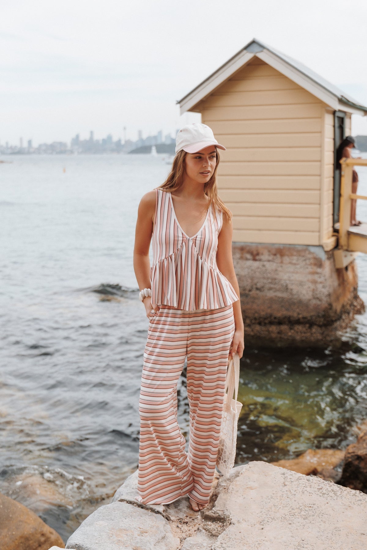 SETS Rikki Jersey Pant Set - Pink Stripe