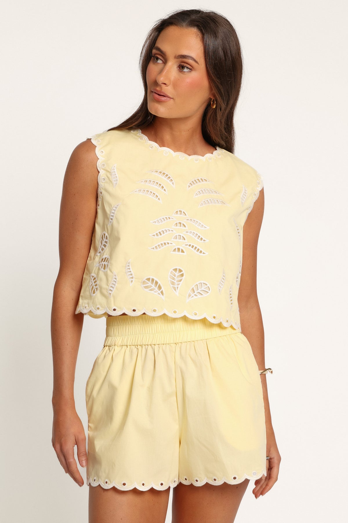 SETS Sellie Embroidered Short Set - Yellow